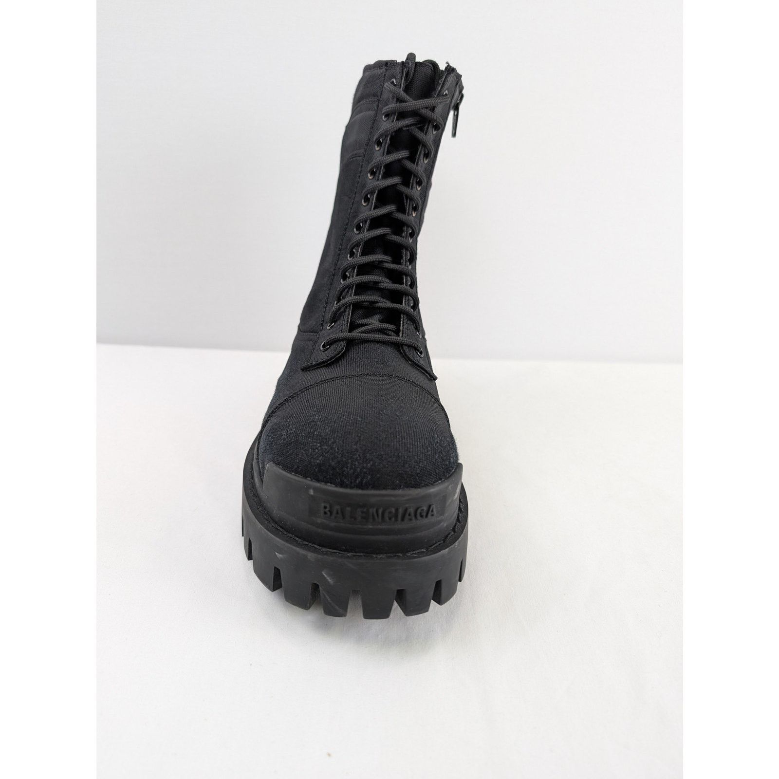 Balenciaga o1rshd1 Nylon Canvas/Used Effect New Combat Strike Boots Size US 12 / EU 45 - 13 Thumbnail