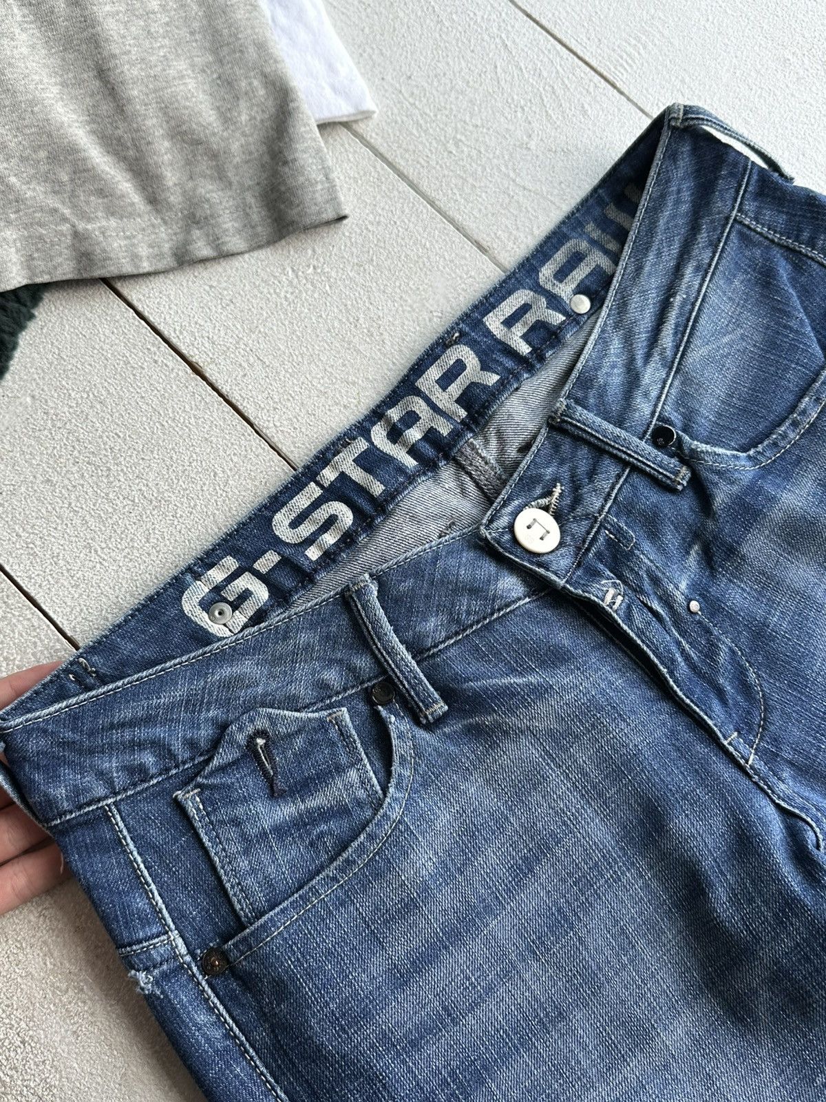 G-Star 🚨VNTG G STAR RAW BLUE FADED RARE AVANT GARDE JEANS Y2K Size 30" / US 8 / IT 44 - 3 Thumbnail