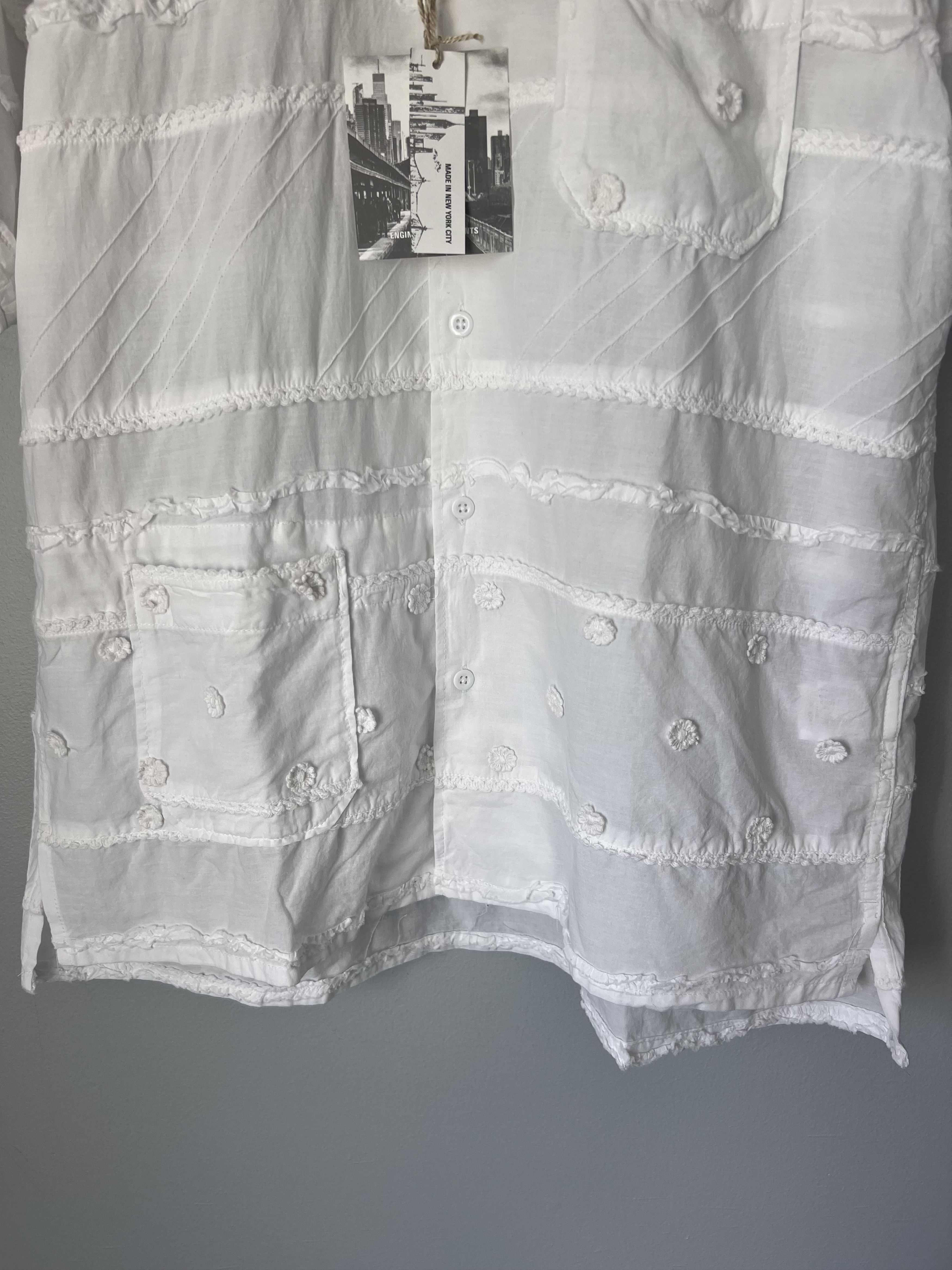Engineered Garments Engineered Garments Mixed Patchwork Camp Shirt in White Size US M / EU 48-50 / 2 - 3 Thumbnail