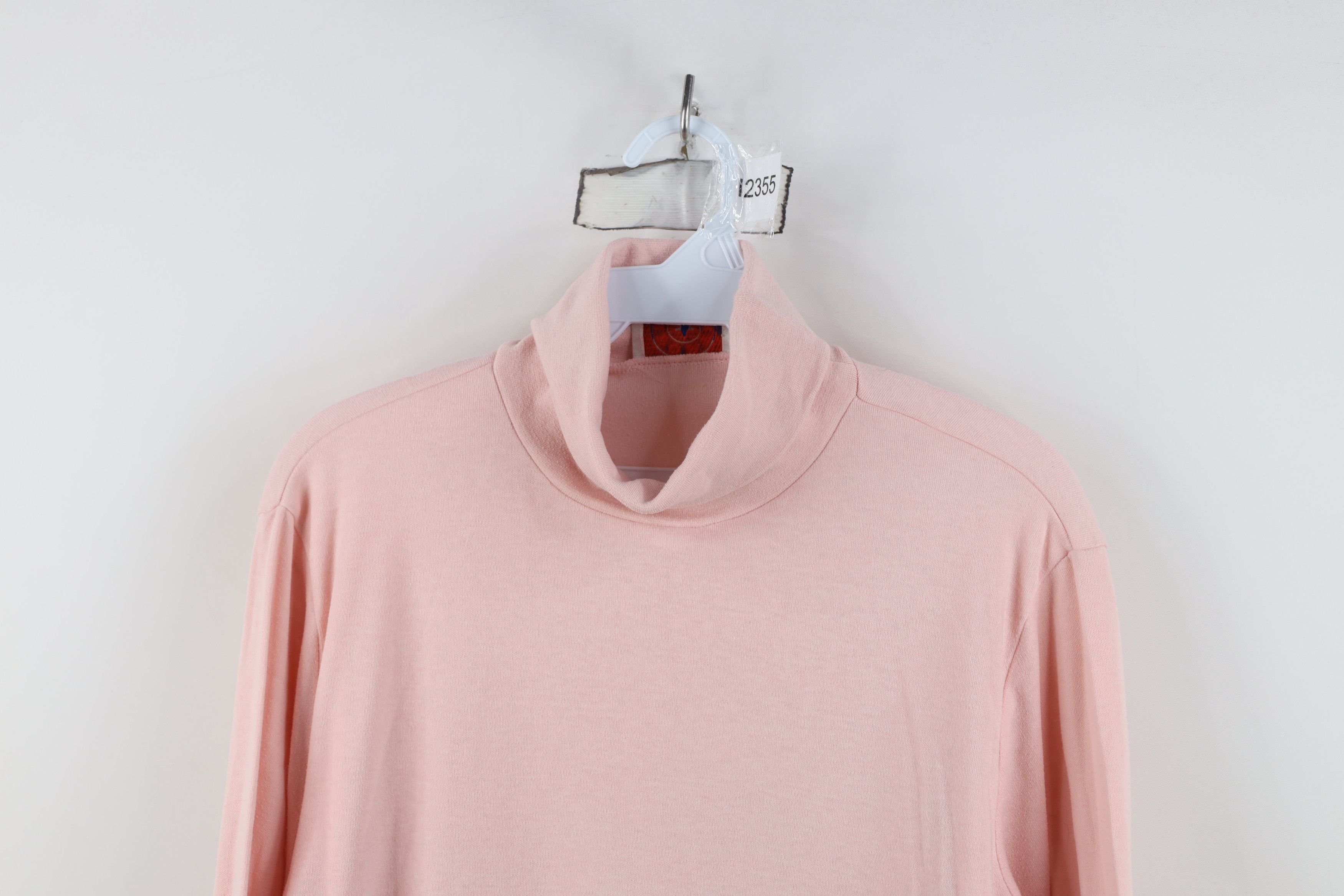 Vintage Vintage 90s Streetwear Long Sleeve Turtleneck T-Shirt Pink Size L / US 10 / IT 46 - 2 Thumbnail