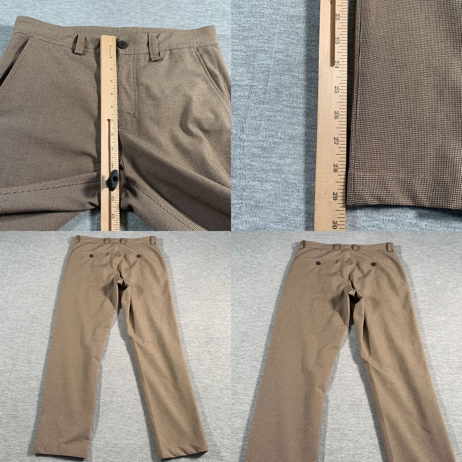 Zara Zara Pants Mens 30 Brown Slim Fit Dress Trousers Stretch Modern Check Pattern Size US 30 / EU 46 - 8 Thumbnail