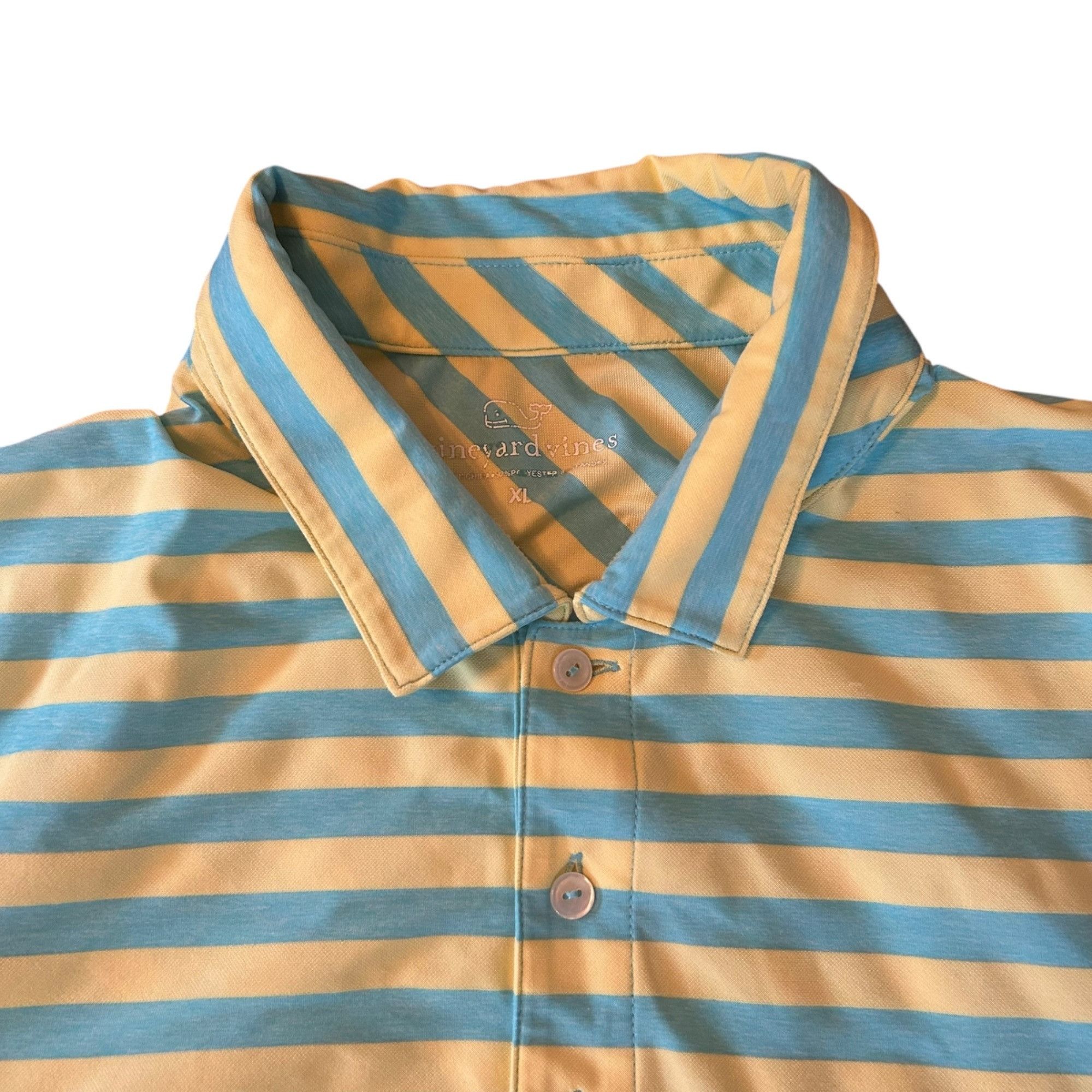 Other Vineyard Vines Bright Yellow & Blue Striped Polo XL Size US XL / EU 56 / 4 - 3 Thumbnail