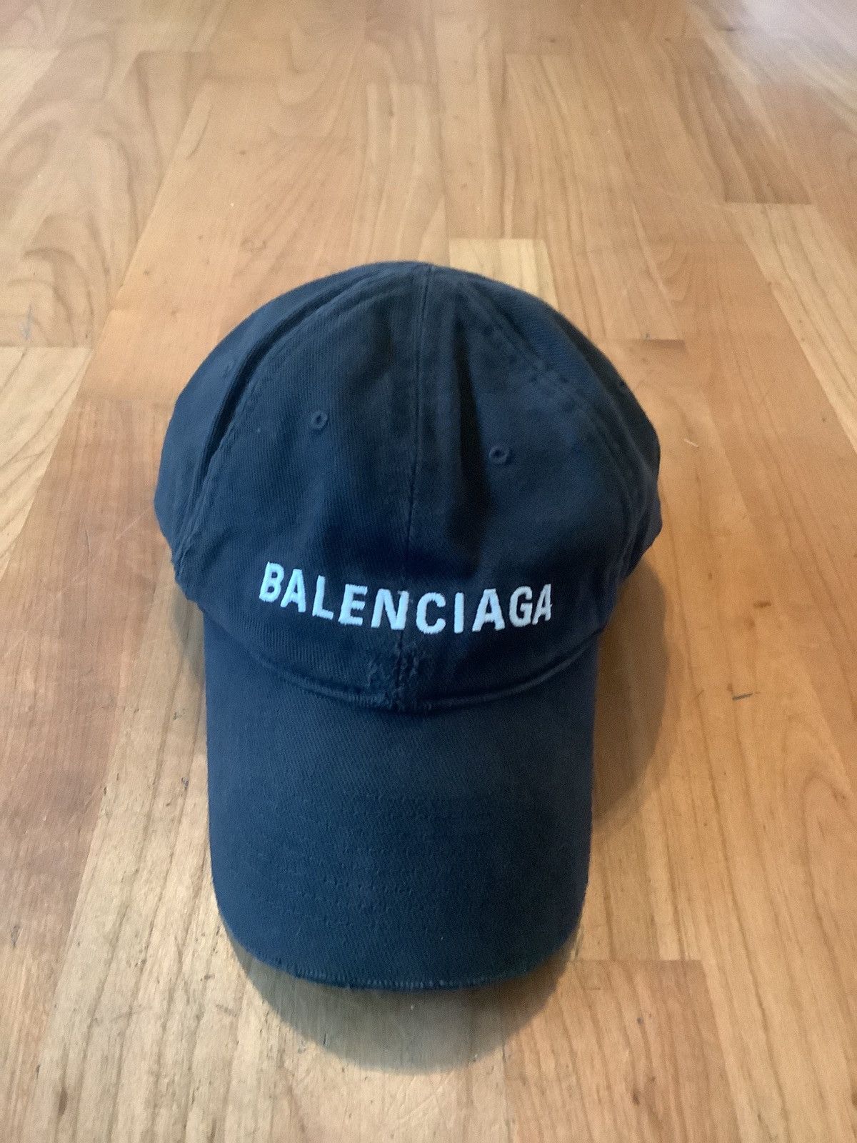 image of Balenciaga Hat With Glow In The Dark Logo Dad Hat in Black, Men's