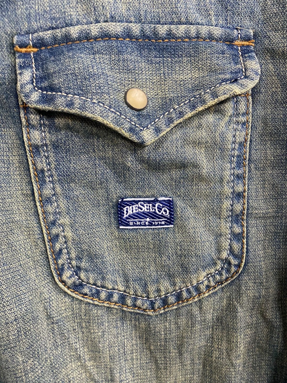 Diesel × If Six Was Nine × Le Grande Bleu (L.G.B.) Diesel Mud Rusty Distressed Western Denim Stone Snap Button Size US S / EU 44-46 / 1 - 6 Thumbnail