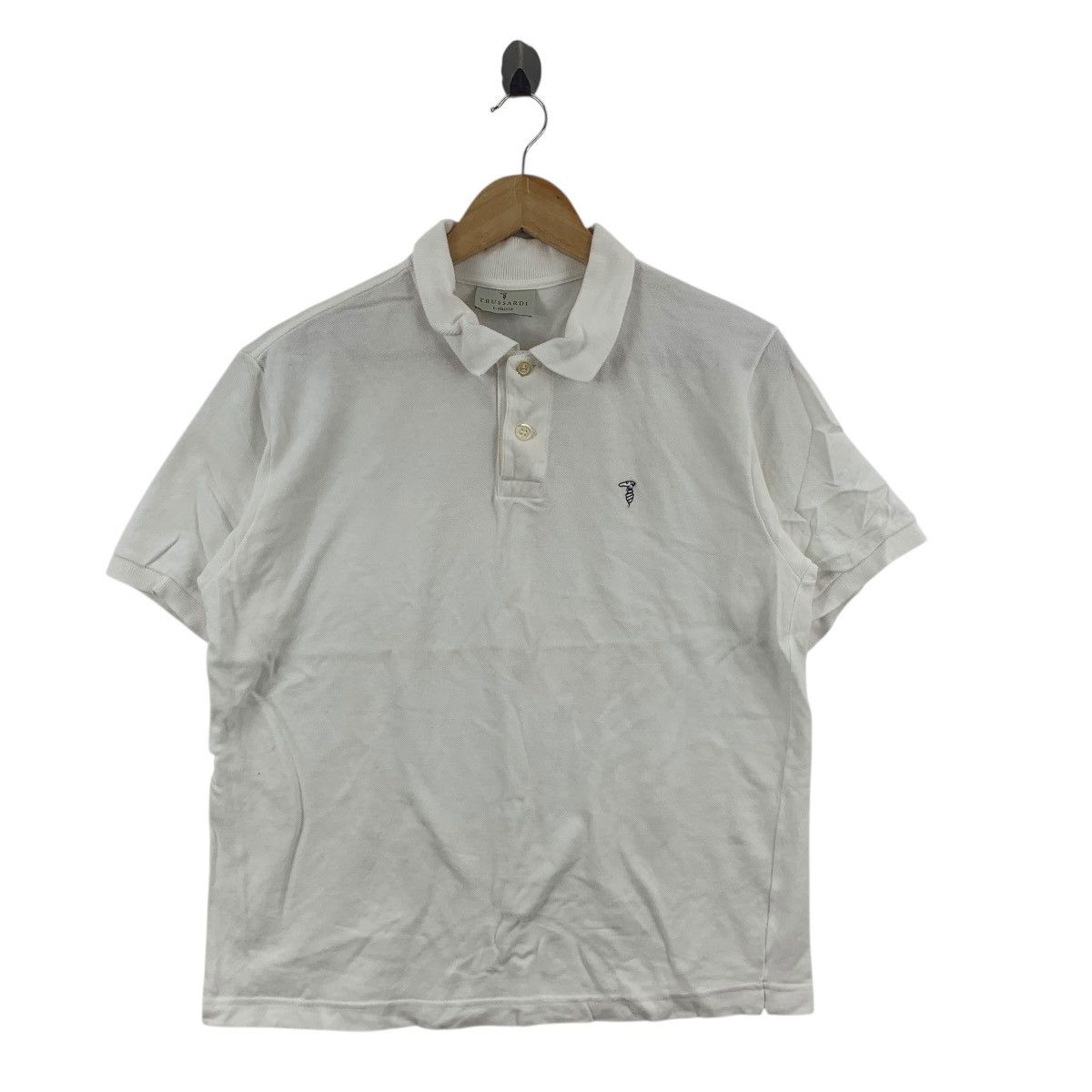 Trussardi Vintage TRUSSARDI ITALY Embroidered Logo Polo Tee Shirt Top Size M / US 6-8 / IT 42-44 - 4 Thumbnail