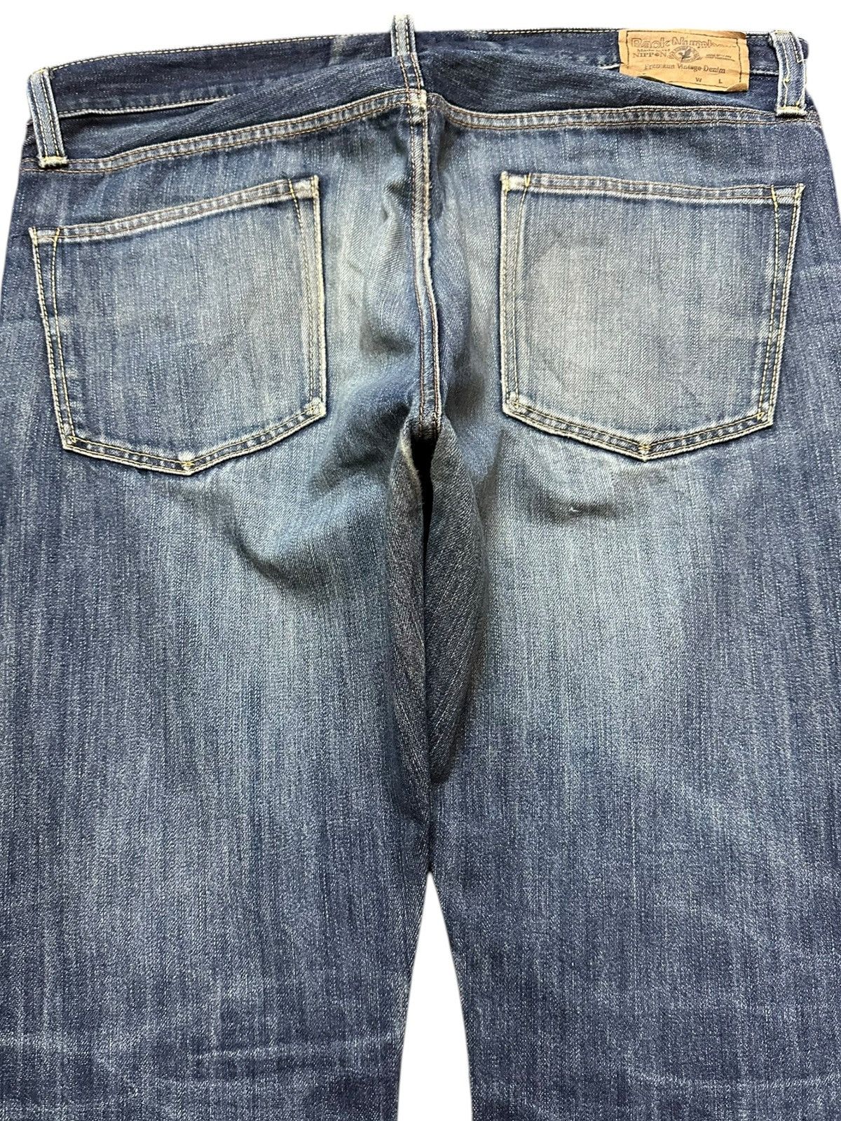 Japanese Brand Vintage Back Number Faded Whiskers Distressed Denim Size US 37 - 6 Thumbnail