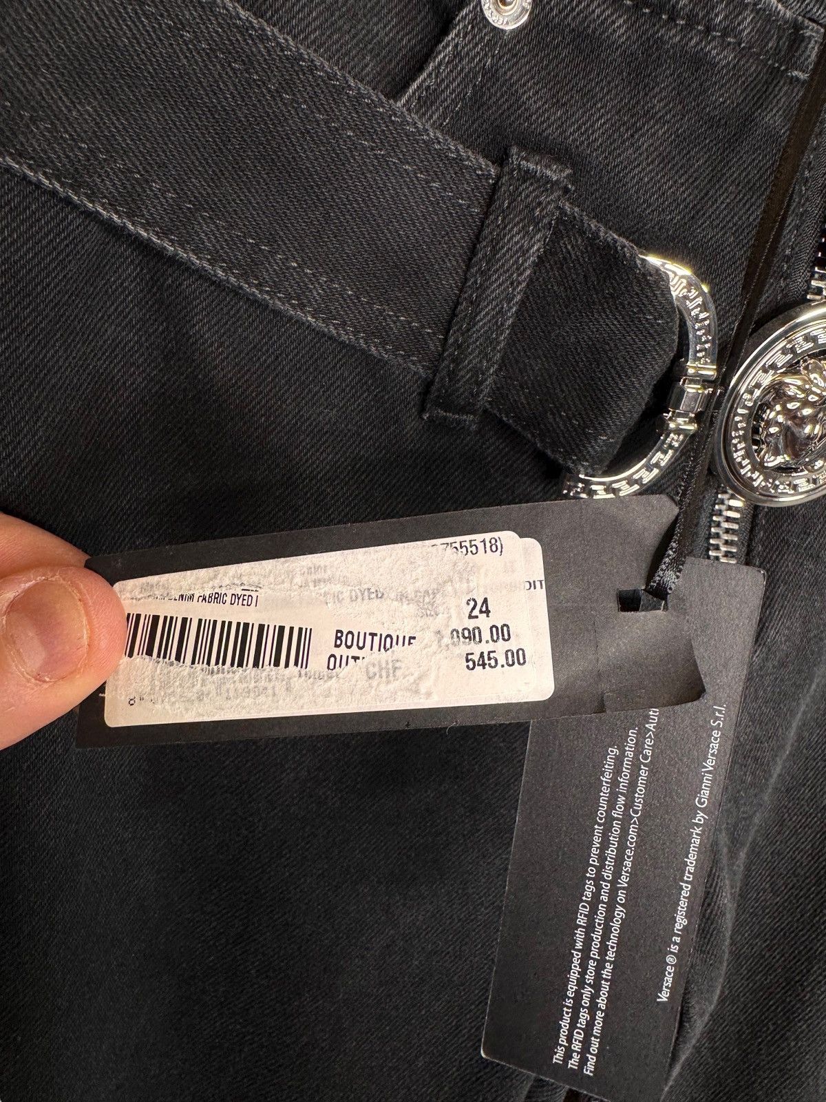 Versace Versace black jeans with Medusa belt – Size 24 Size 24" / US 00 / IT 34 - 4 Thumbnail
