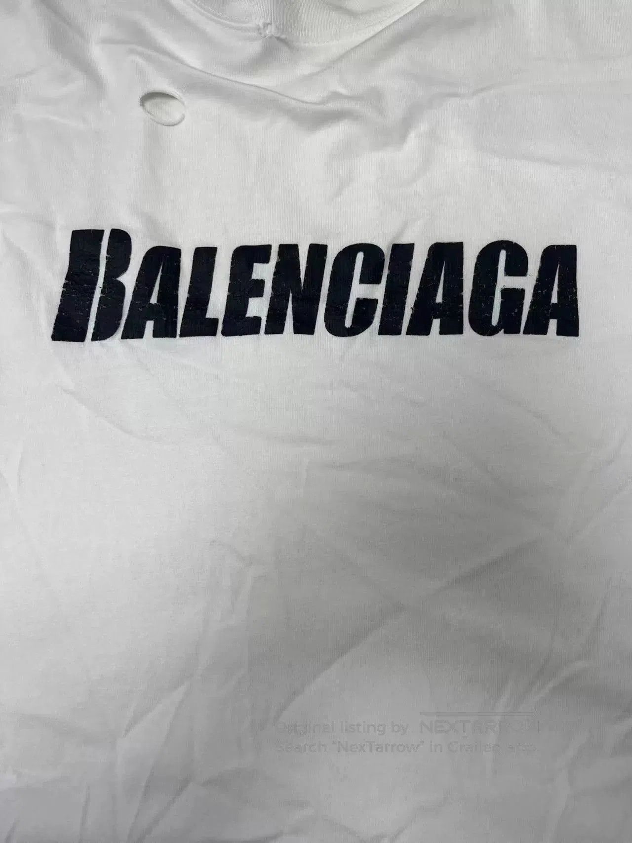 Balenciaga balenciaga destroyed oversized white t. Size XXS / US 00 / IT 34 - 3 Thumbnail