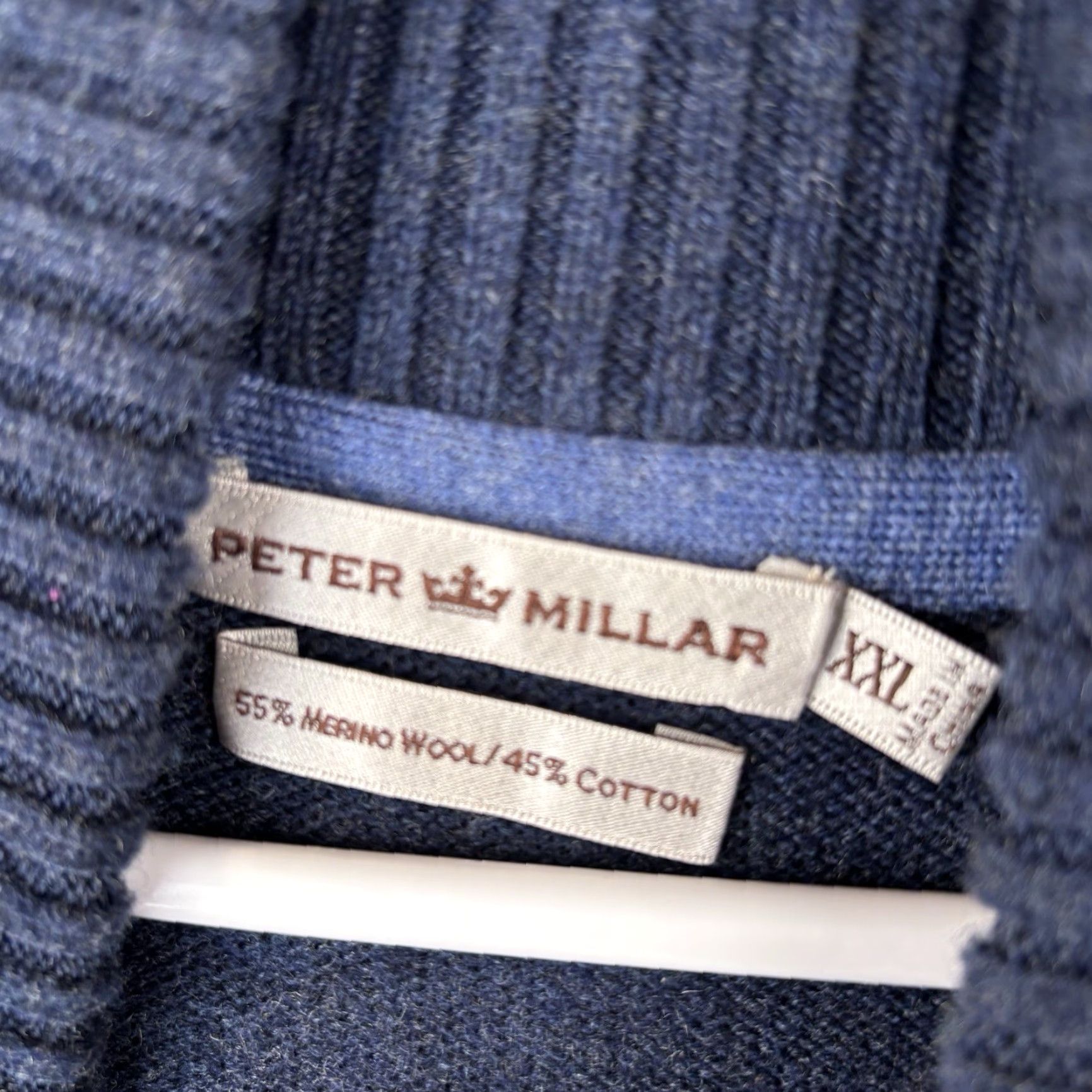 Peter Millar Peter Millar Sweater Mens 2XL Blue Merino Wool-Cotton Henley Elbow Patch Pocket Shirt Size US XXL / EU 58 / 5 - 3 Thumbnail