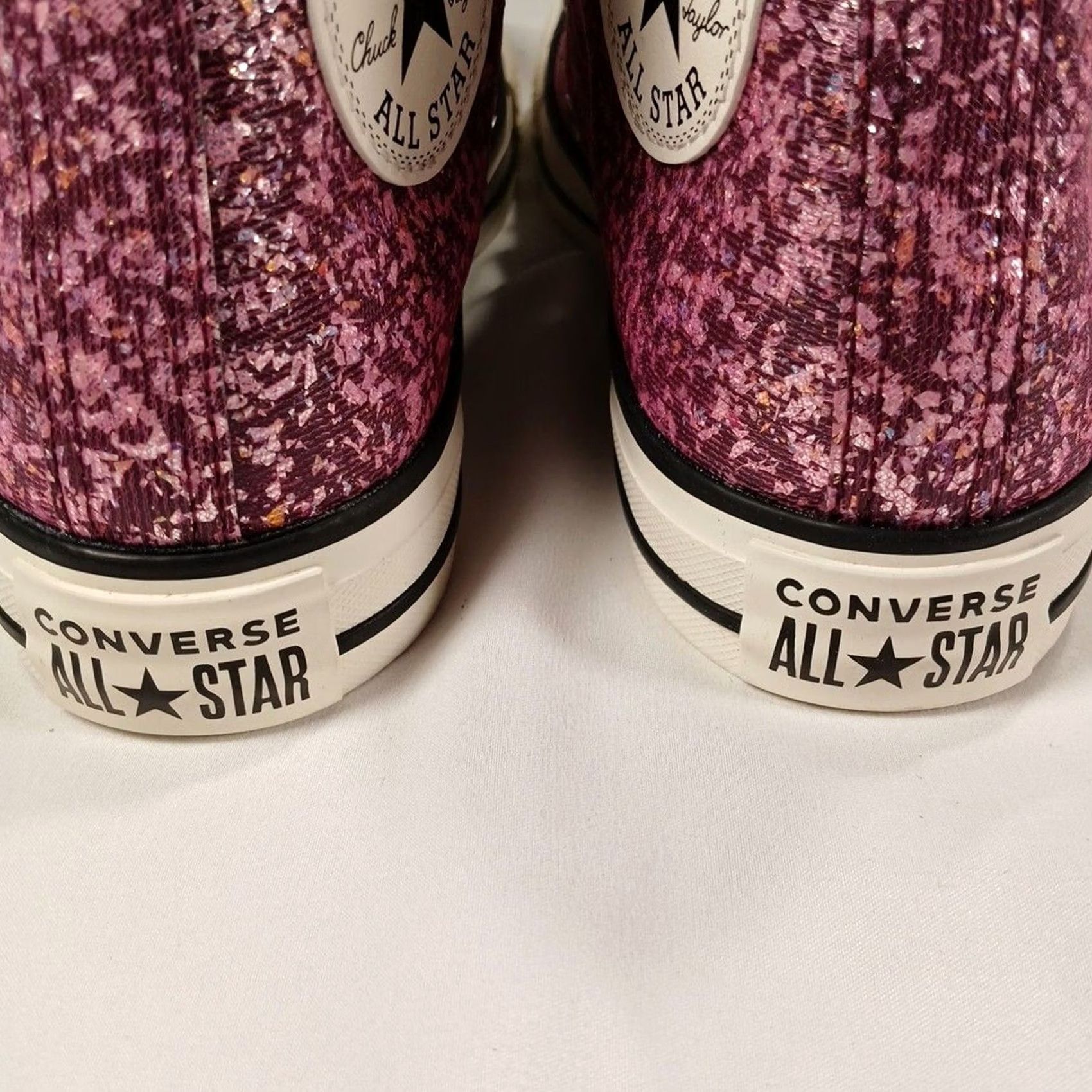 Converse VINTAGE No Converse Chuck Taylor All Star Hi Women’s 6.5 Pink Purple Glitter Shoes Casual Sneakers High Top Stars Rainbow Glitter Women’s Size M / US 6-8 / IT 42-44 - 3 Thumbnail