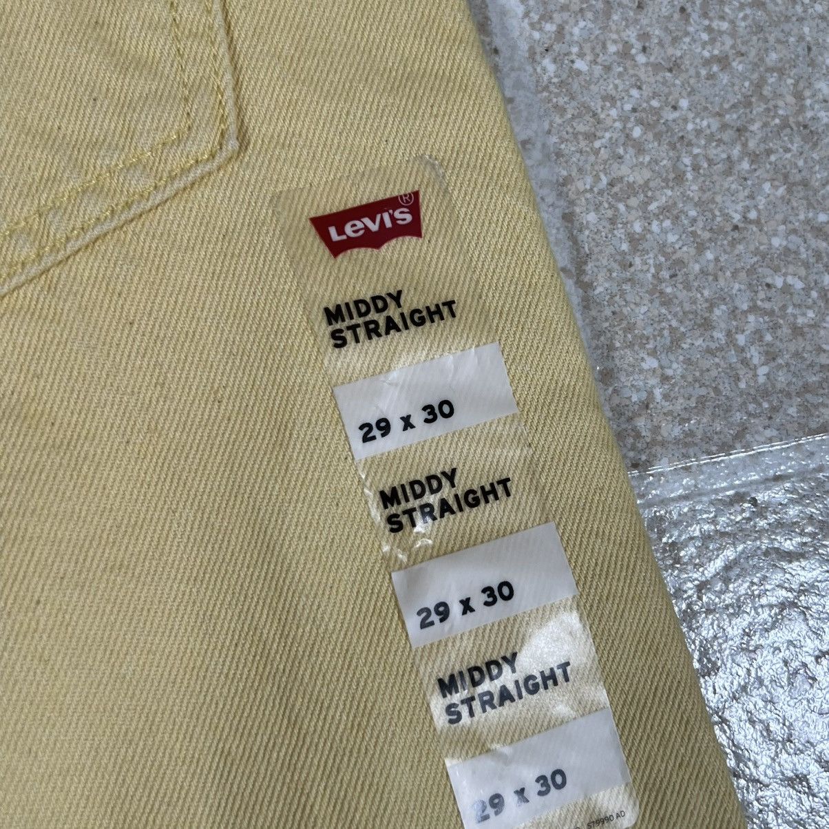Levi's Levis Jeans Womens 29 Middy Straight Mid Rise Yellow Denim Size 29" - 4 Thumbnail