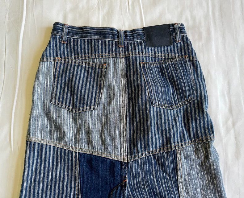 Walter Van Beirendonck Walter Van Beirendonck Denim Skirt with Orange Details-2506 Size 23" - 5 Thumbnail