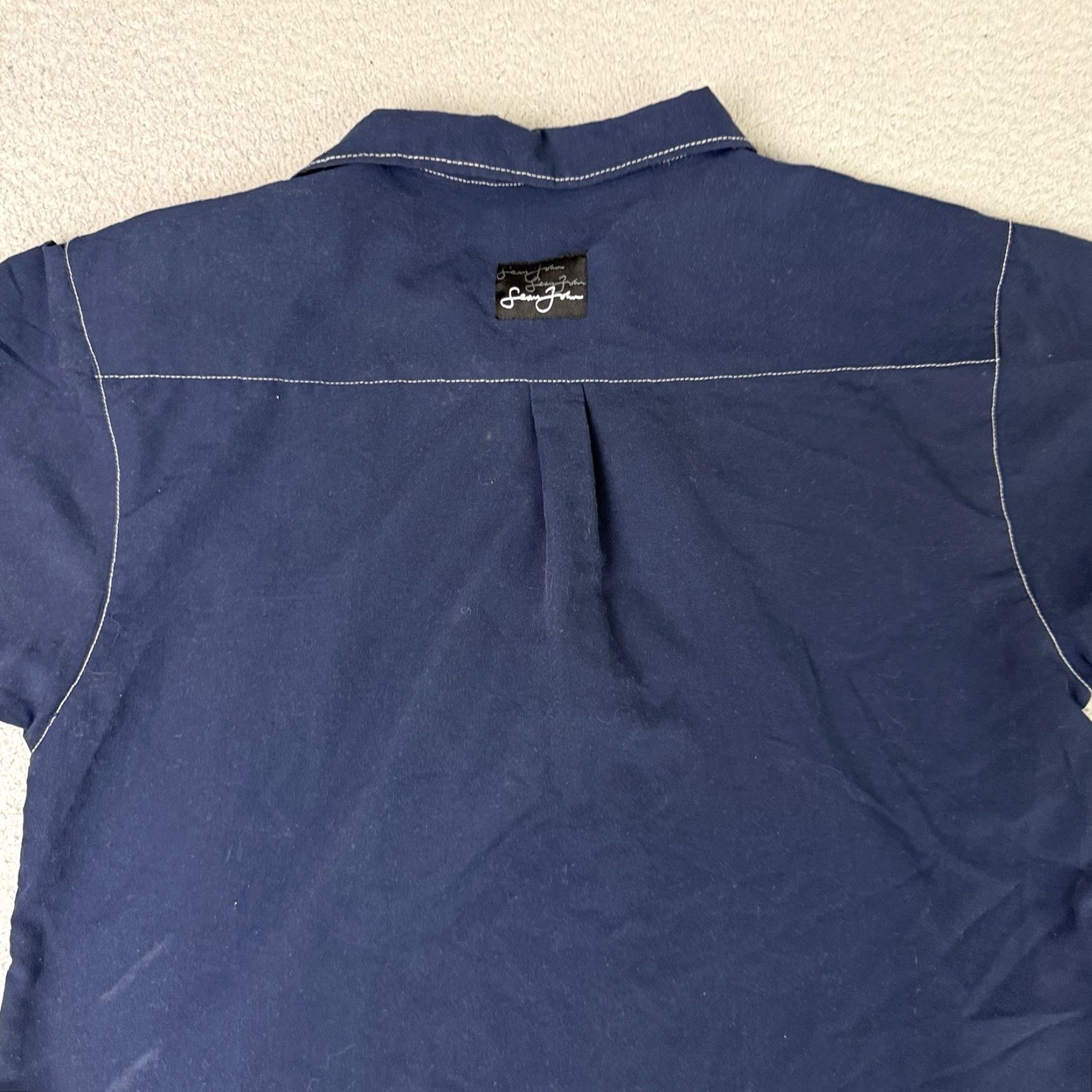 Sean John VINTAGE Sean John Shirt Mens Button-Up Short Sleeve Blue Embroidered L 3153 Casual Size US L / EU 52-54 / 3 - 6 Thumbnail