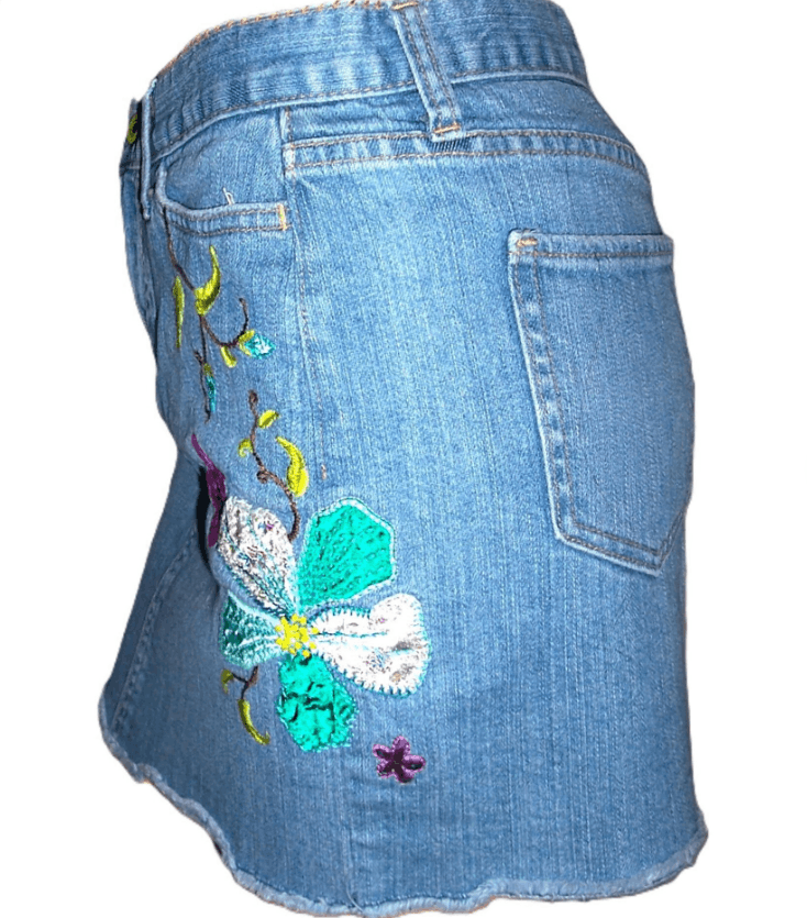 Gap Gap Jeans Embroidered Floral Skirt 2 Size 28" / US 6 / IT 42 - 4 Thumbnail