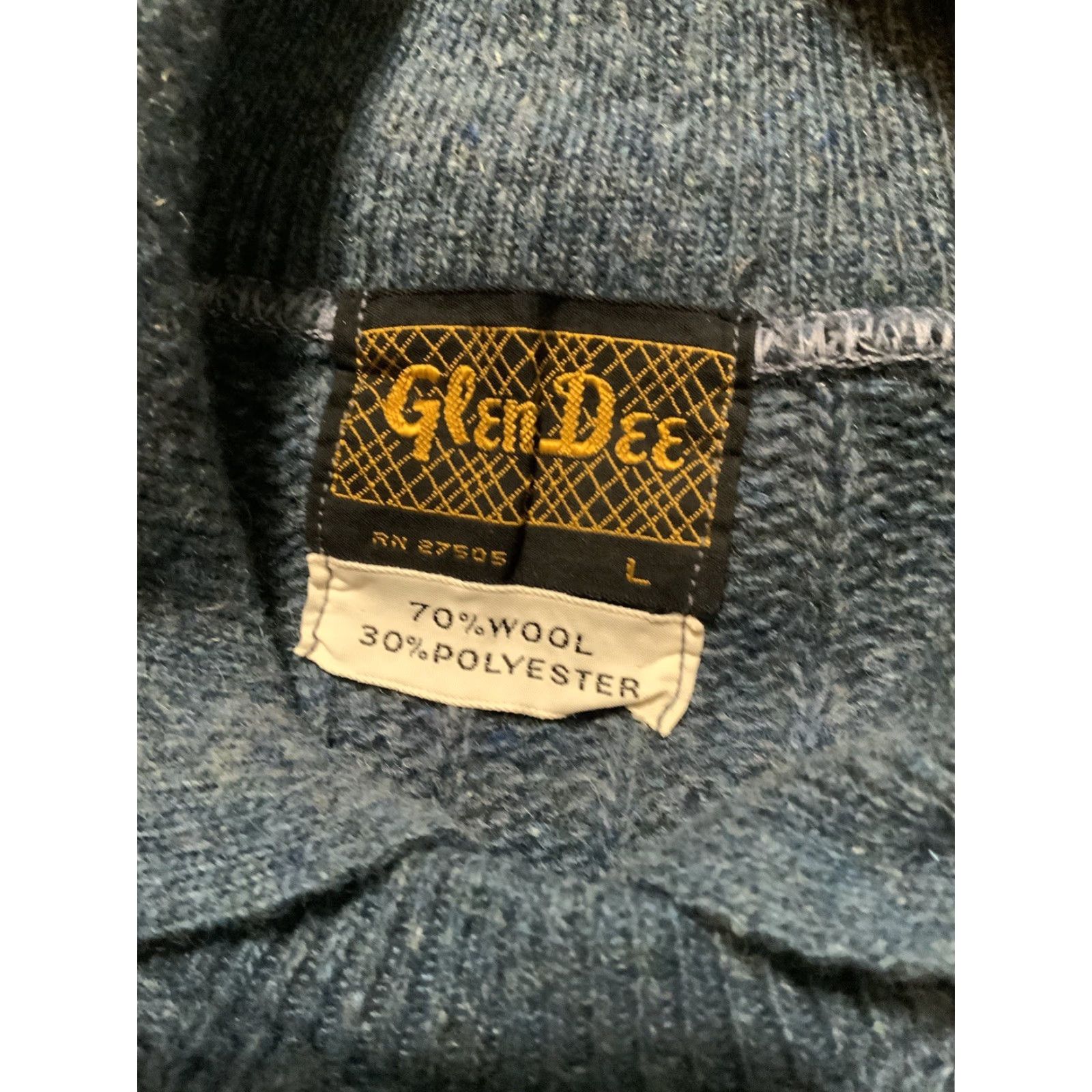 Vintage VINTAGE 60s 70s Glen Dee Wool Blend Knit Fisherman Collared Pullover Sweater LG Size US L / EU 52-54 / 3 - 5 Thumbnail