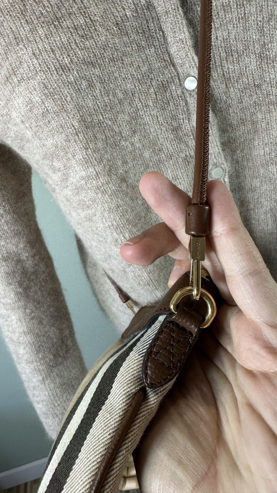 Burberry Burberry Brown House check Canvas Peyton Crossbody Bag Size ONE SIZE - 6 Thumbnail