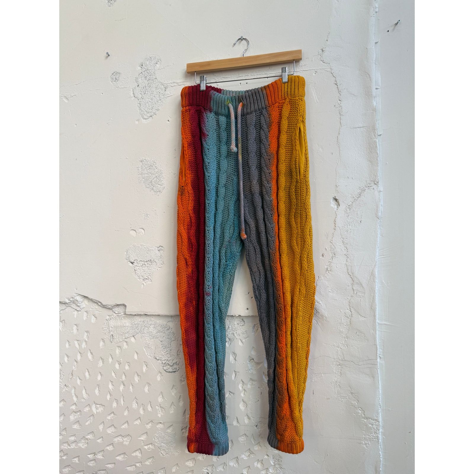 Camp High Camp High Tie-Dye Cable Knit Pants Size US 30 / EU 46 - 1 Thumbnail