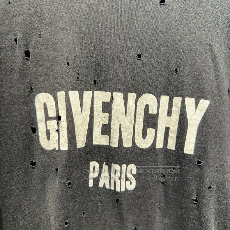 Givenchy Givenchy Black Ripped Short-Sleeve Shirt XXS Size Shoulder Size US XXS / EU 40 - 5 Thumbnail