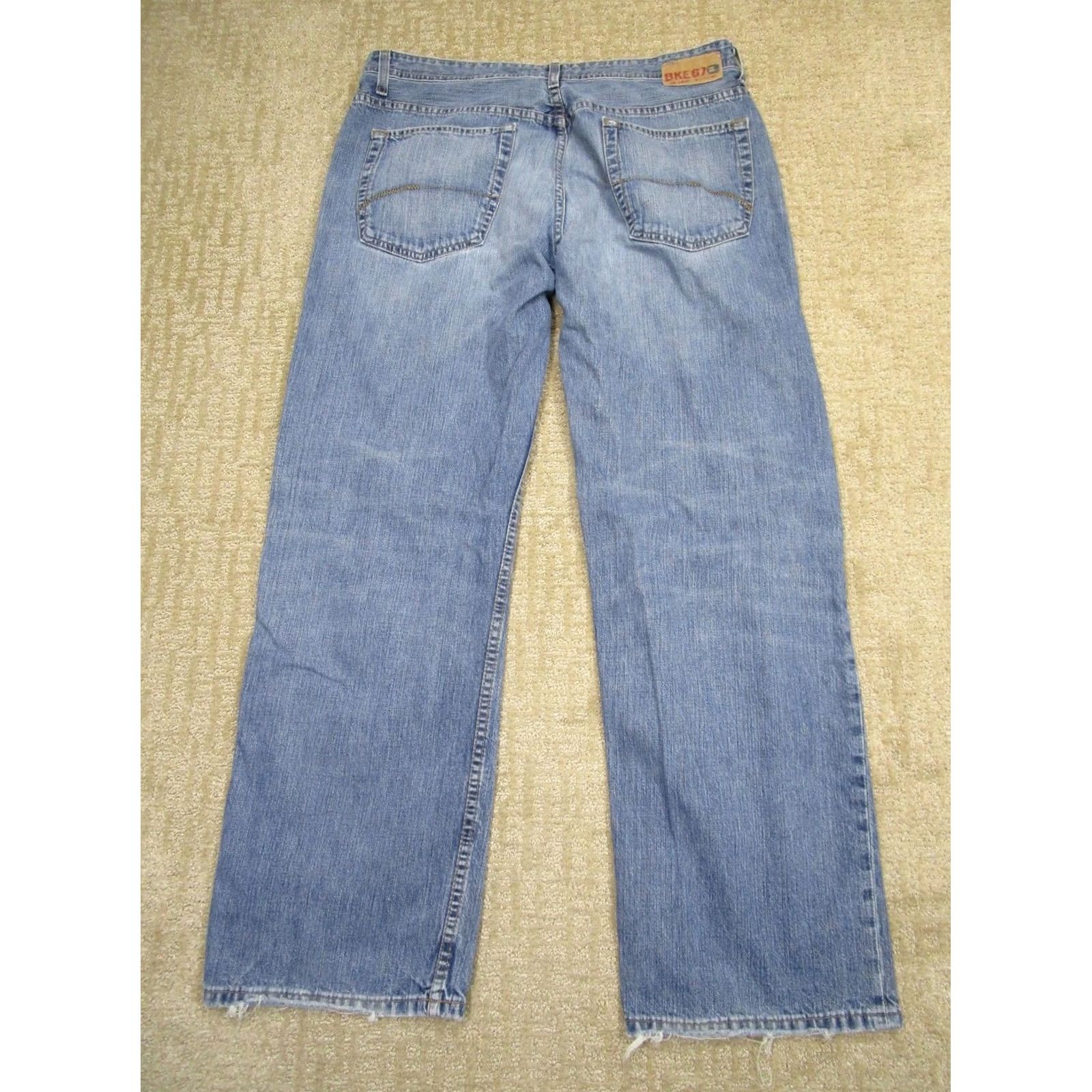 Vintage Buckle Jeans Men 36x30 Light Wash Buckle Baggy Straight 5-Pocket Denim Regular Modern Logo Y2K Vintage Mens Size US 36 / EU 52 - 3 Thumbnail