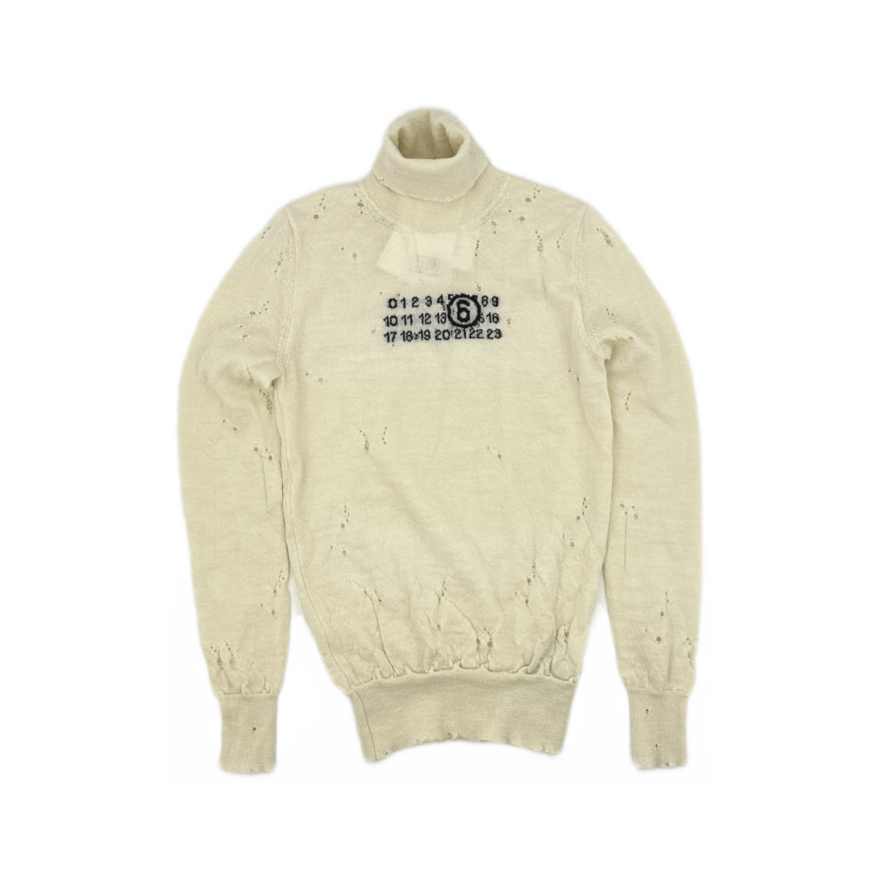 MM6 MM6 Maison Margiela Distressed Turtleneck Sweater Size S Size S / US 4 / IT 40 - 1 Thumbnail