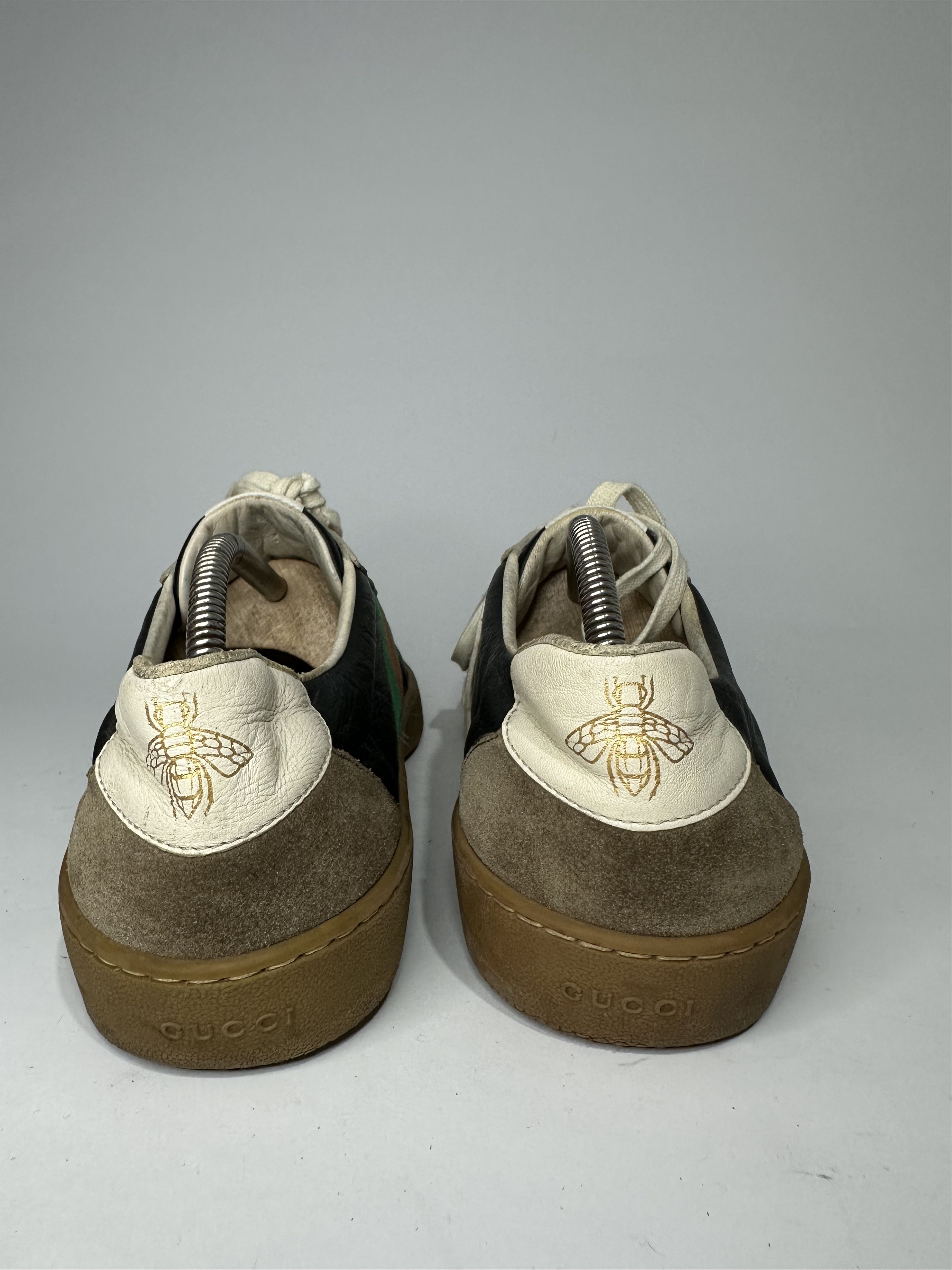 Gucci Gucci G74 Web Leather And Suede Tricolor Sneakers. Size US 10.5 / EU 43-44 - 5 Thumbnail