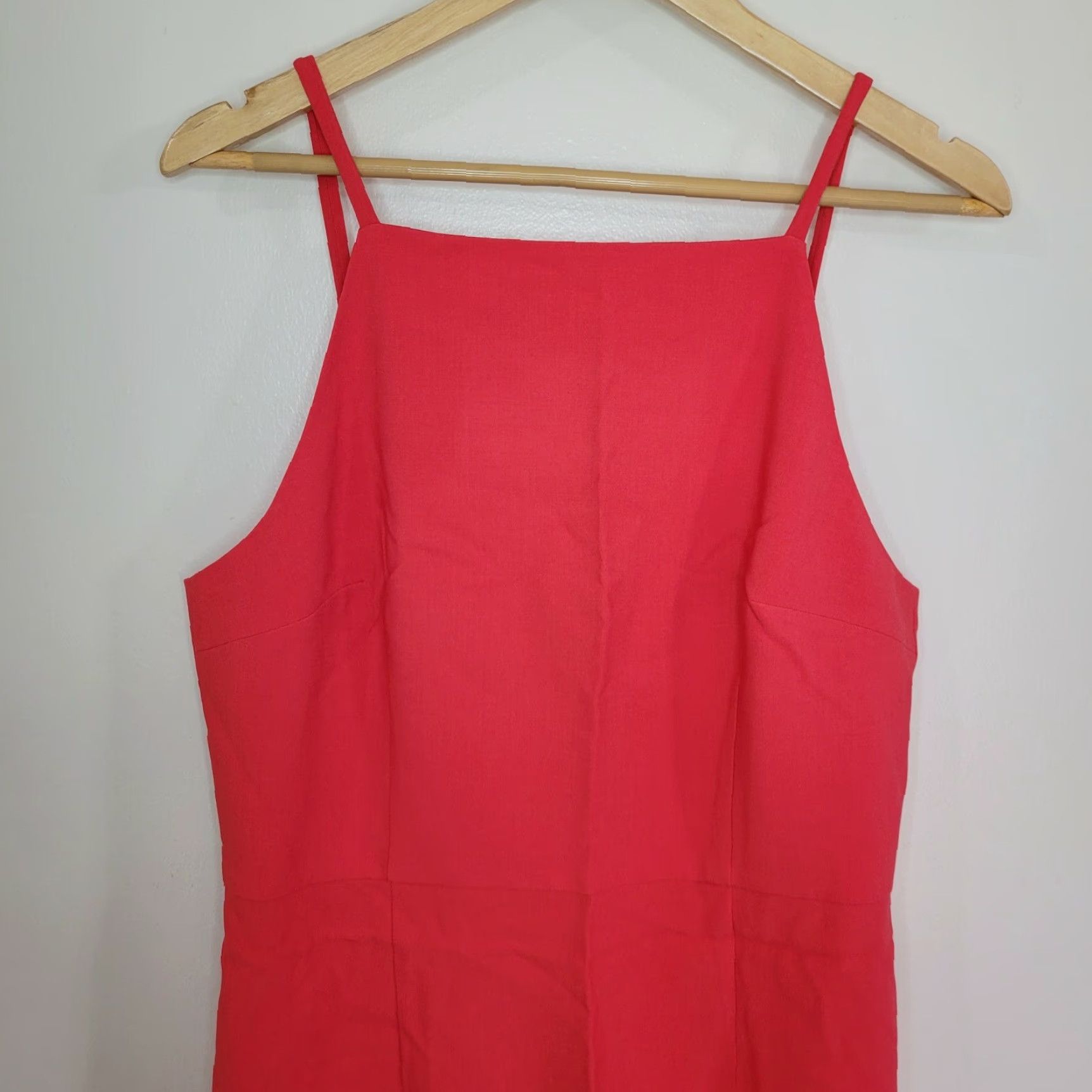 French Connection French Connection Dress Womens Size 12 A-Line Mini Square Neck Fire Coral Red Orange Pink Velvet? Size XL / US 12-14 / IT 48-50 - 3 Thumbnail
