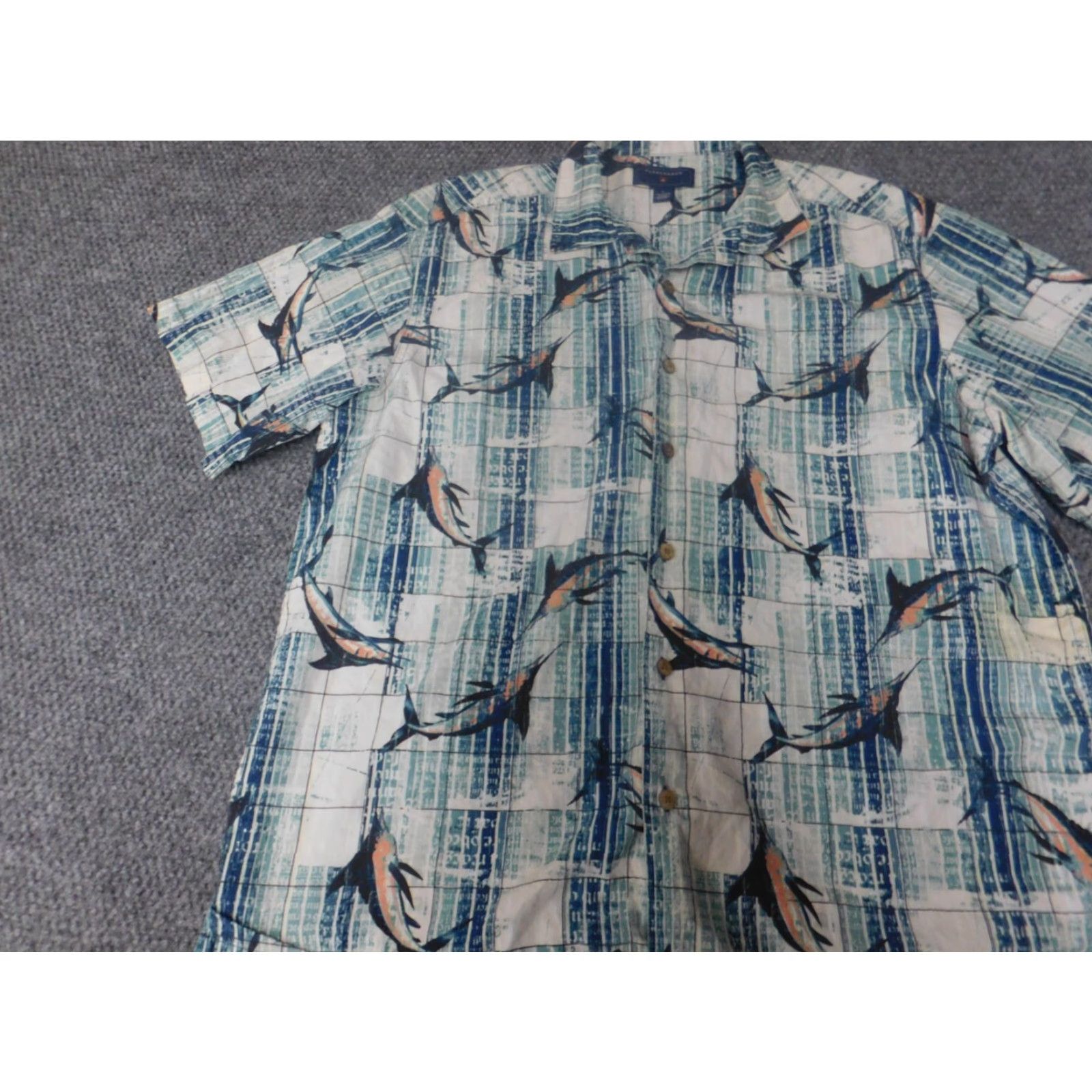 Vintage Saddlebred Shirt Button-Up Blue Short Sleeve Collared Knit Cotton Logo Pocket Men L Classic Regular Size US L / EU 52-54 / 3 - 3 Thumbnail