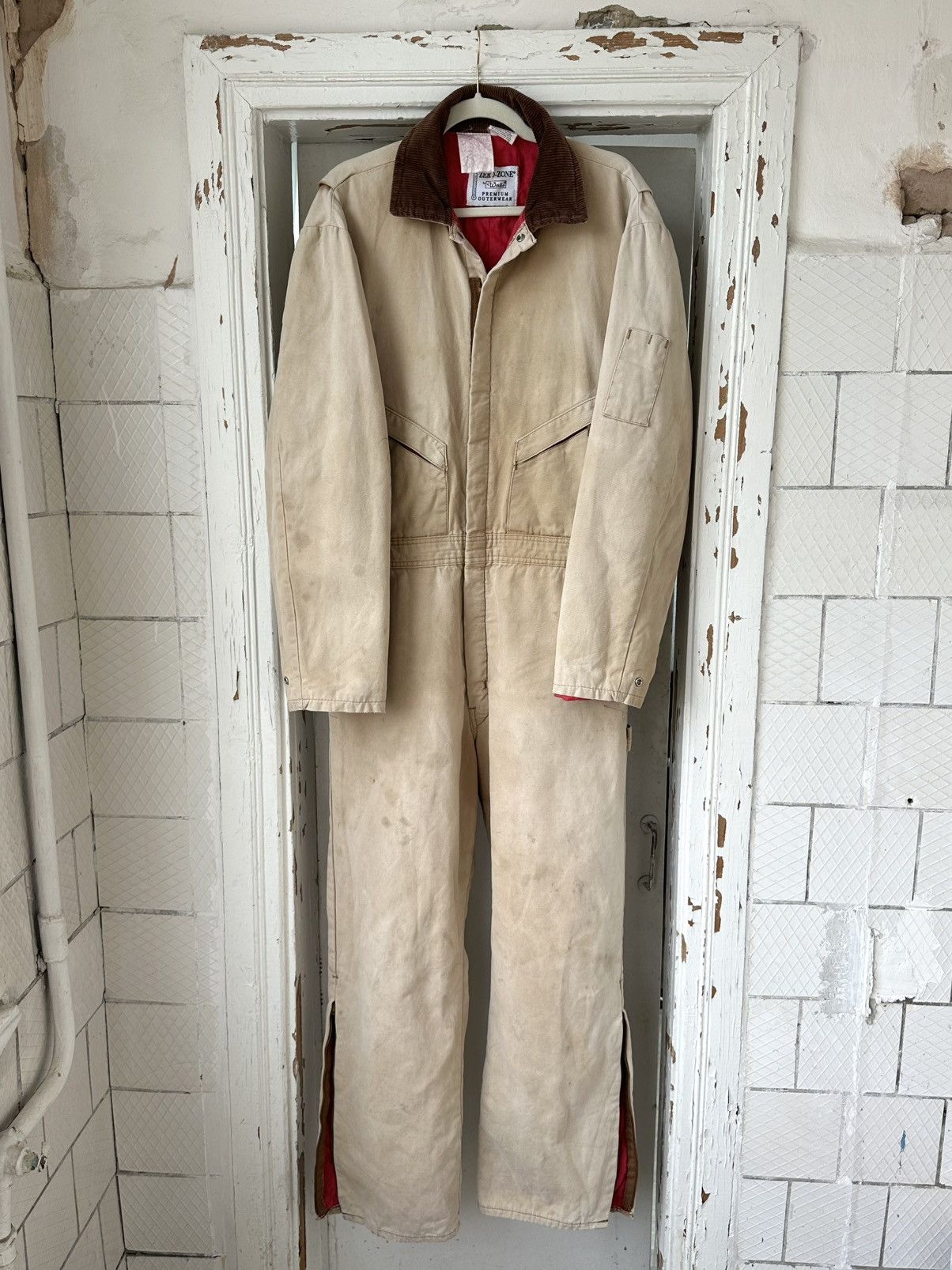 Carhartt Vintage Carhartt Style Beige Worn Carpenter Men’s Overalls Size US 34 / EU 50 - 2 Thumbnail