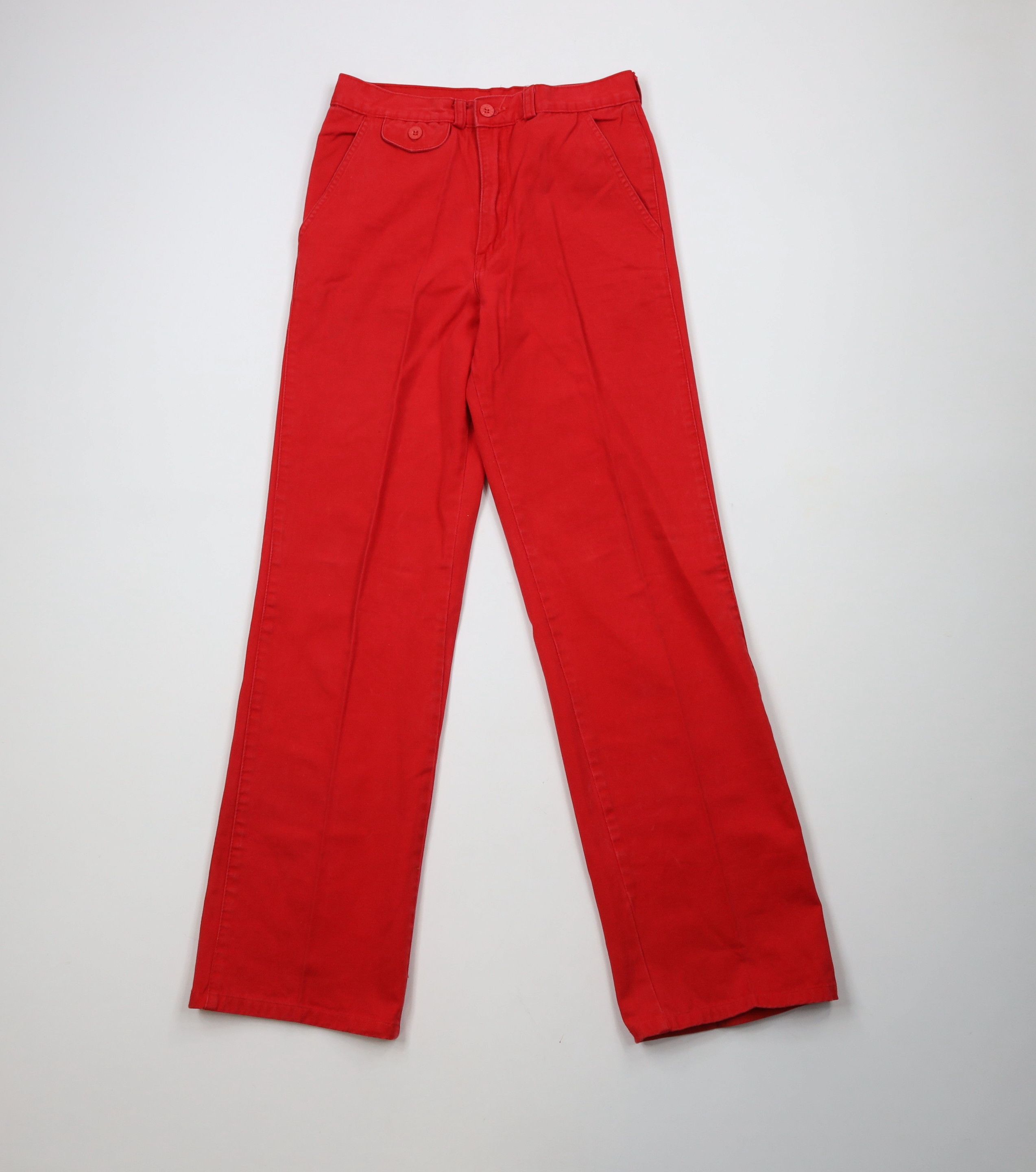 Vintage Vintage 90s Streetwear Wide Leg Chino Pants Red Cotton Size 29" - 1 Thumbnail