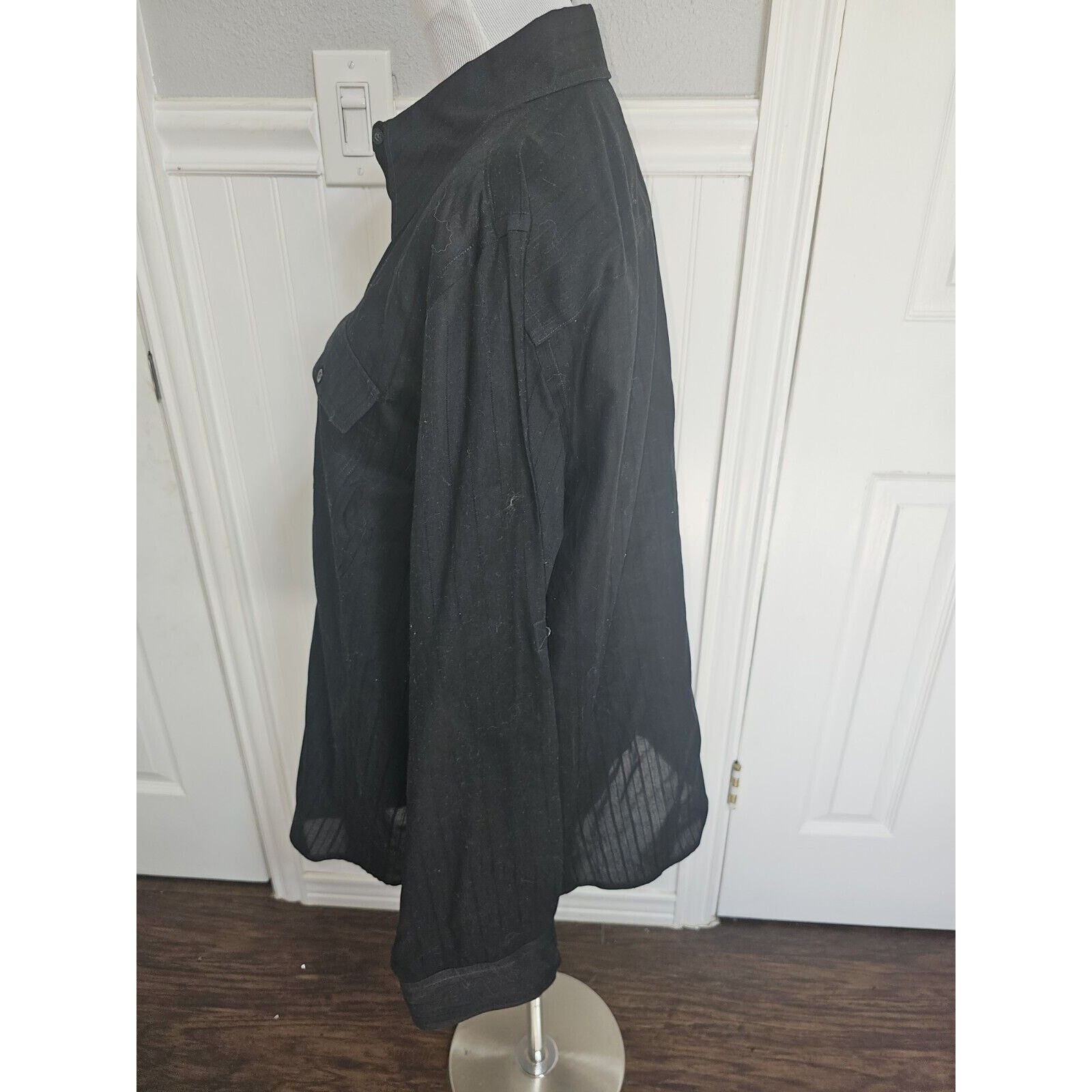 Lauren Ralph Lauren LAUREN Ralph Lauren Button Down Top XL Semi-sheer Black Size XL / US 12-14 / IT 48-50 - 4 Thumbnail