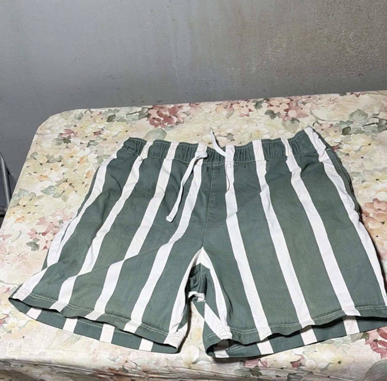 Aime Leon Dore AIMÉ LEON DORE Medium Green White Striped Shorts Drawstring Size US 42 / EU 58 - 1 Thumbnail