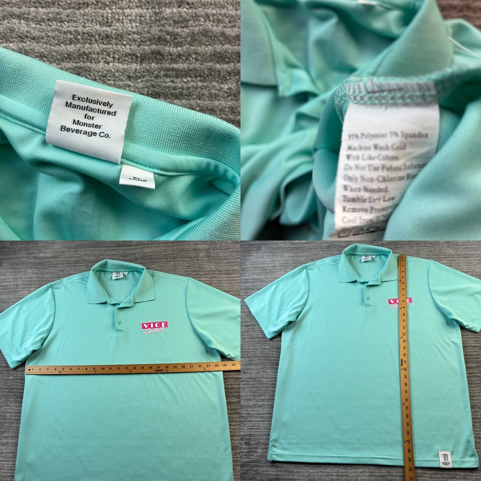 Vintage Monster Energy Polo Shirt Mens XL Green Vice Guava South Beach Miami Size US XL / EU 56 / 4 - 8 Thumbnail
