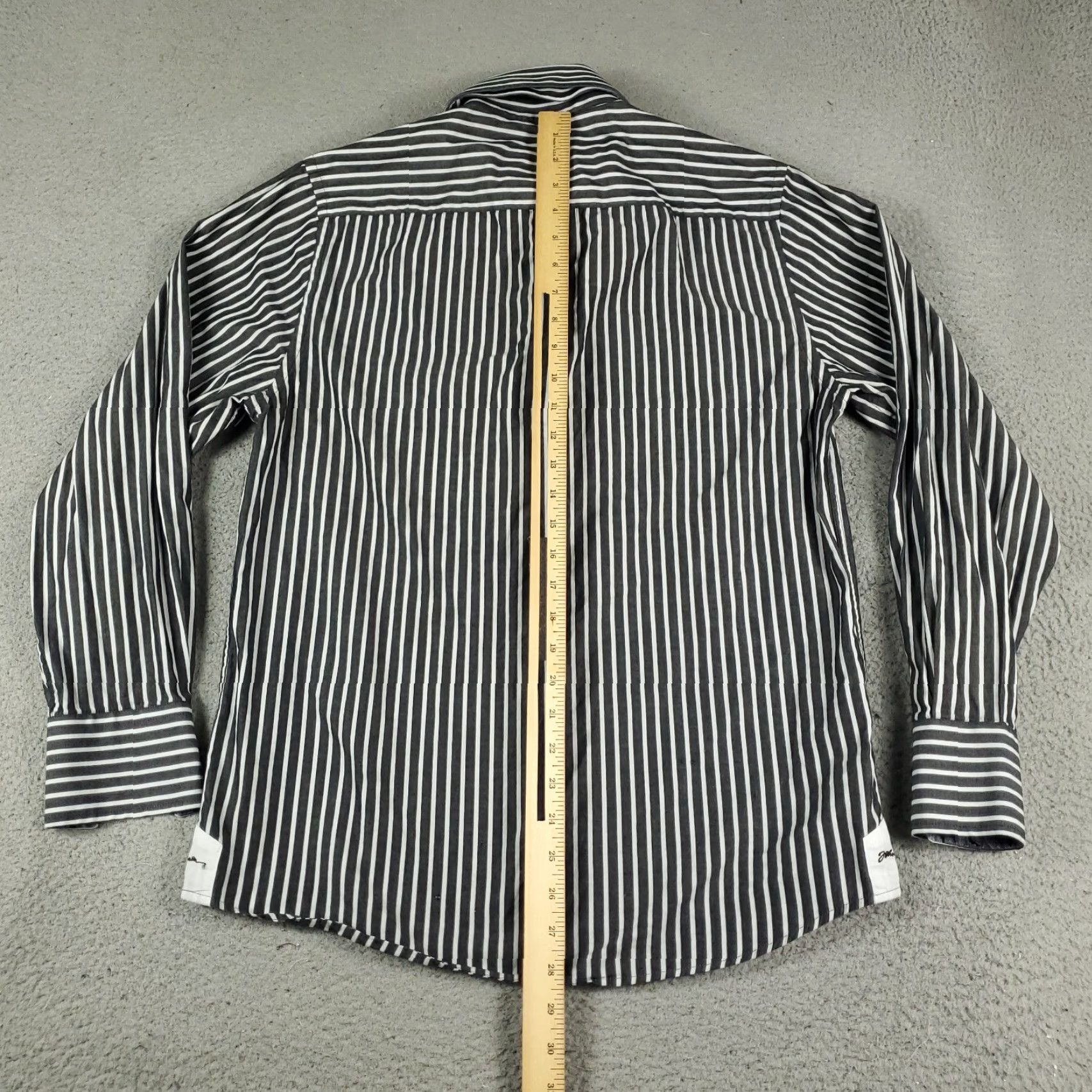 Vintage VINTAGE John Lennon Mens Shirt Long Sleeve Collared Button Up Cotton Gray Striped Casual Classic Modern Size US M / EU 48-50 / 2 - 3 Thumbnail