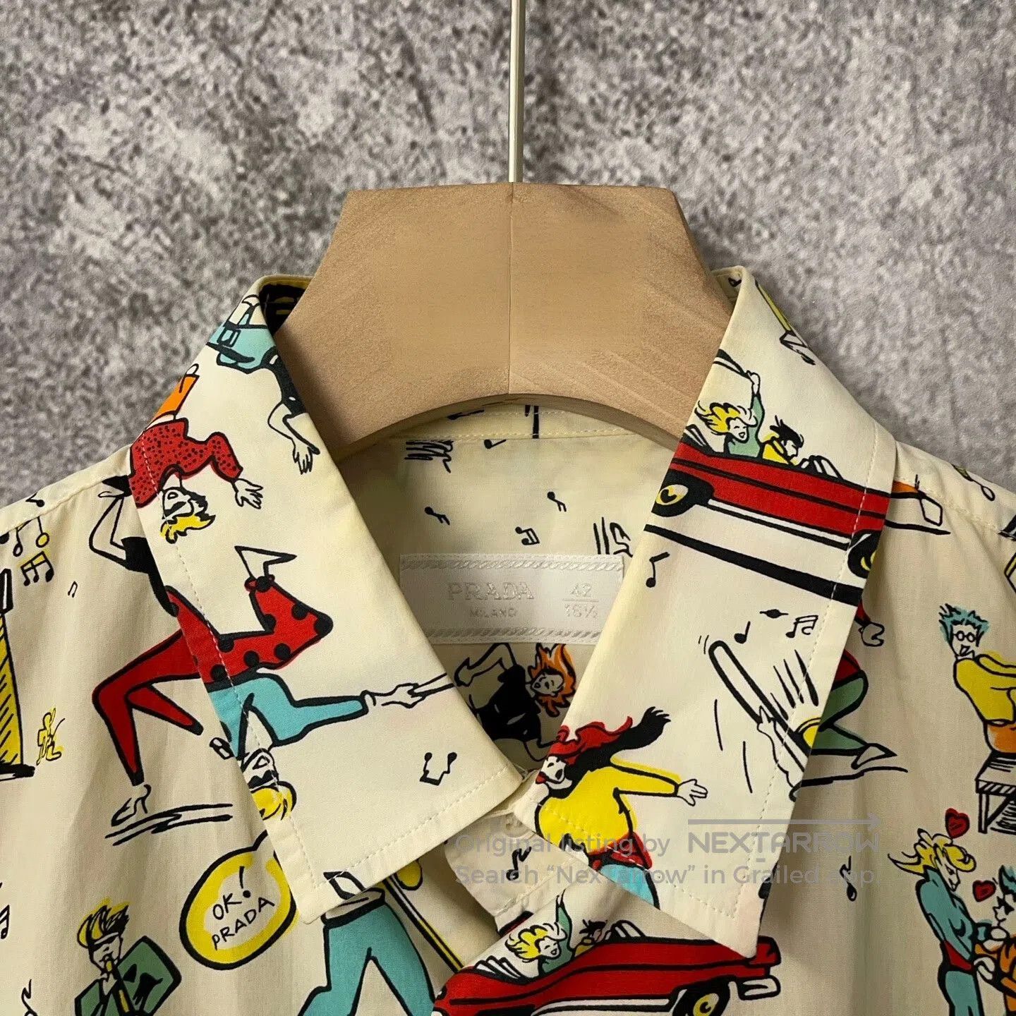 Prada PRADA Cartoon Cotton Shirt. Size US XS / EU 42 / 0 - 3 Thumbnail