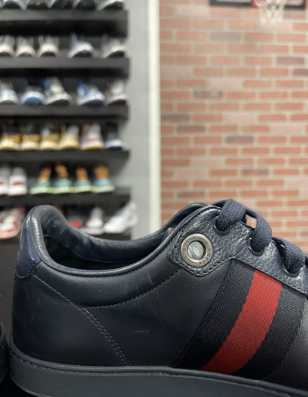 Gucci Size 9.5US/9G - Gucci Coda Leather Web Stripe Navy Blue Low Size US 9.5 / EU 42-43 - 8 Thumbnail