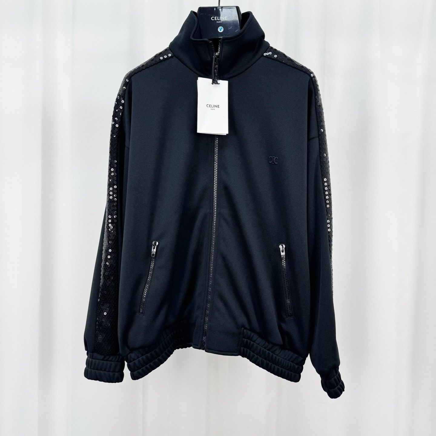 Celine Celine Black Scales Triomphe Embroidery Jacket Size XS / US 0-2 / IT 36-38 - 1 Thumbnail