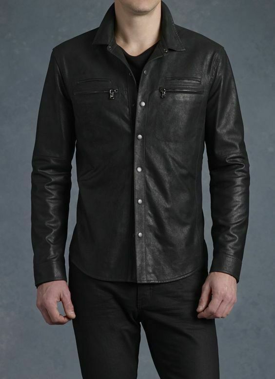 John Varvatos Leather Zipper Pocket Jacket. Medium Size US M / EU 48-50 / 2 - 2 Thumbnail