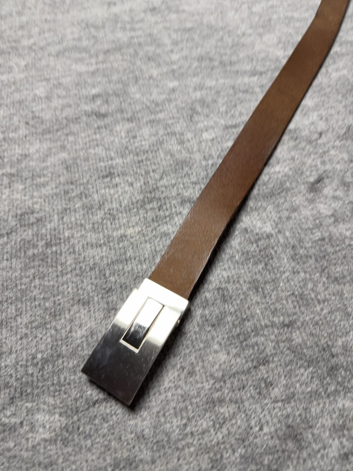 Vintage Vintage Roy Robson Brown Leather Belt Minimal Metal Buckle Size ONE SIZE - 3 Thumbnail