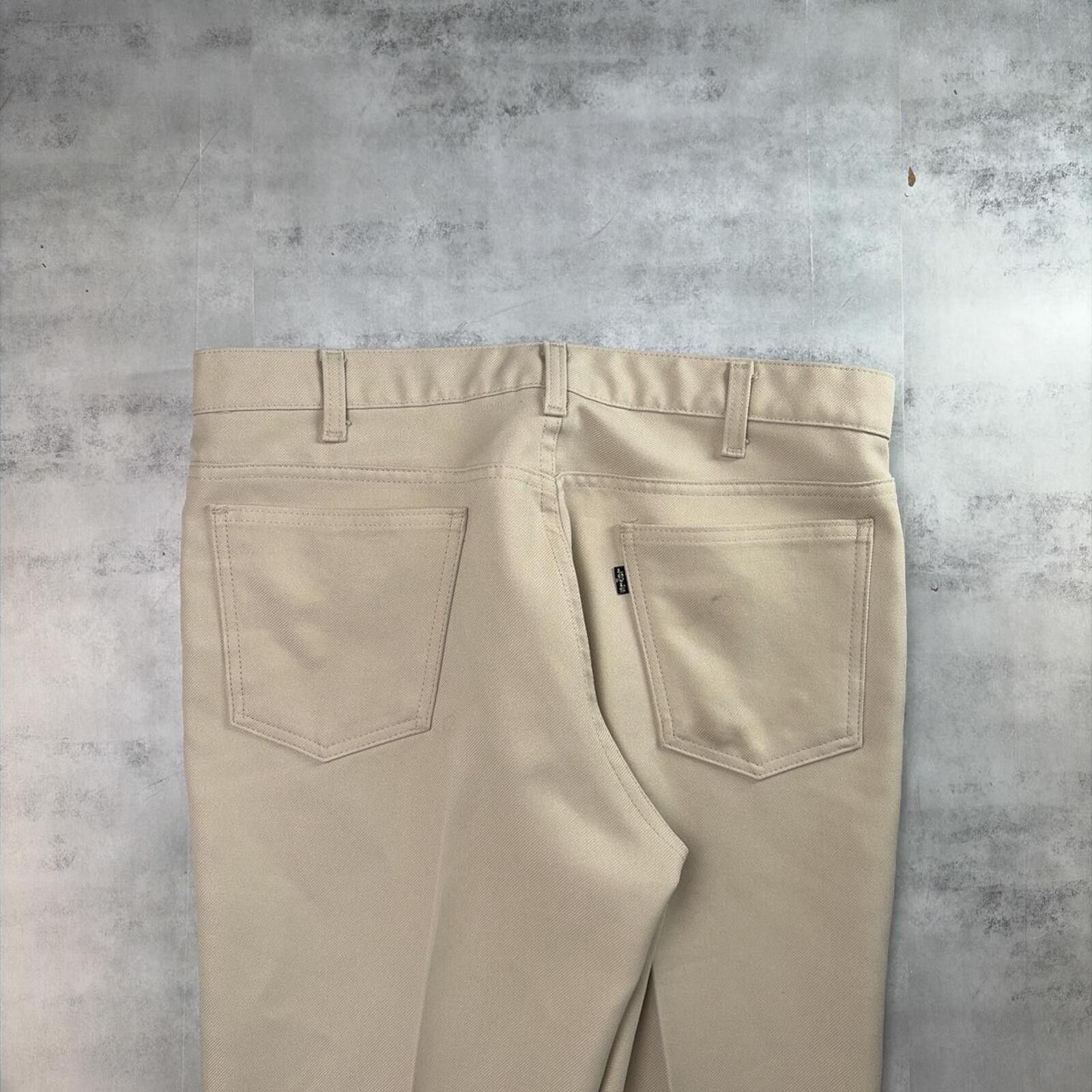 Levi's Vintage 70s Levi’s Sta-Prest Cream Flare Bootcut Dress Pants Size US 34 / EU 50 - 3 Thumbnail
