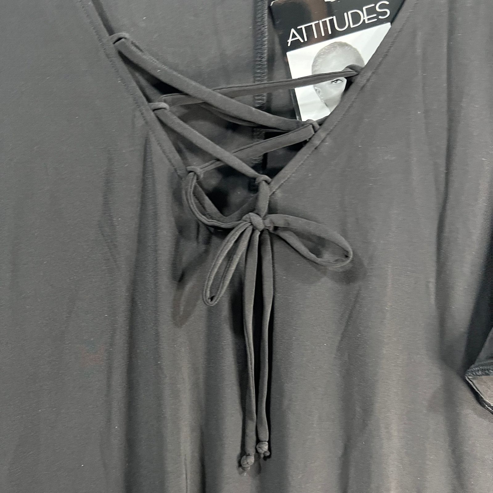 Other Attitudes by Renee Petite Lace Front Maxi Dress Black 3XP Size 3XL / US 20-22 - 6 Thumbnail