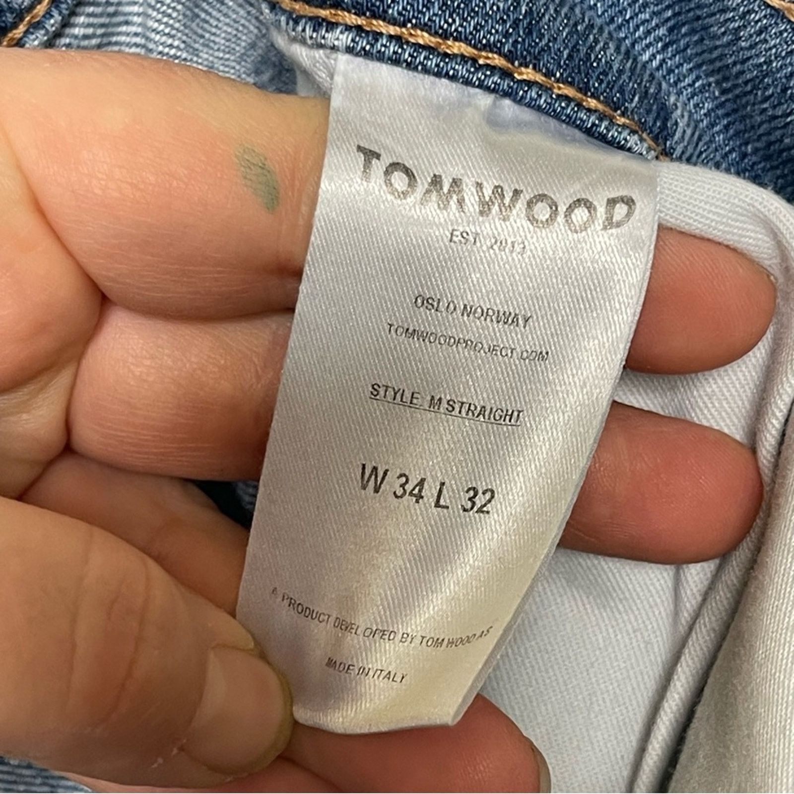 Tom Wood Tom Wood straight light blue men jeans sz 34 x 31 Size US 34 / EU 50 - 7 Thumbnail