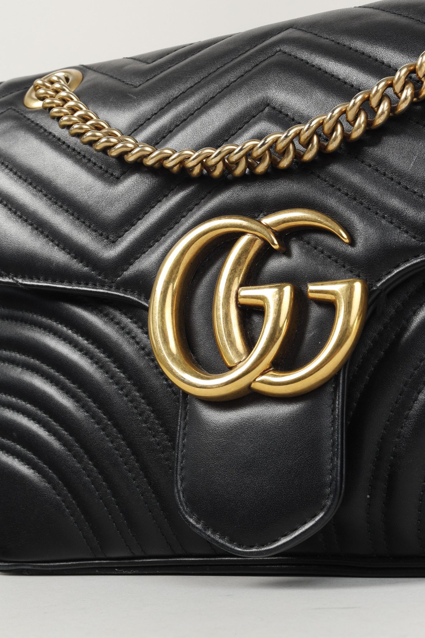 Gucci Gucci Marmont Medium Black Quilted Leather Flap Bag Size ONE SIZE - 9 Thumbnail