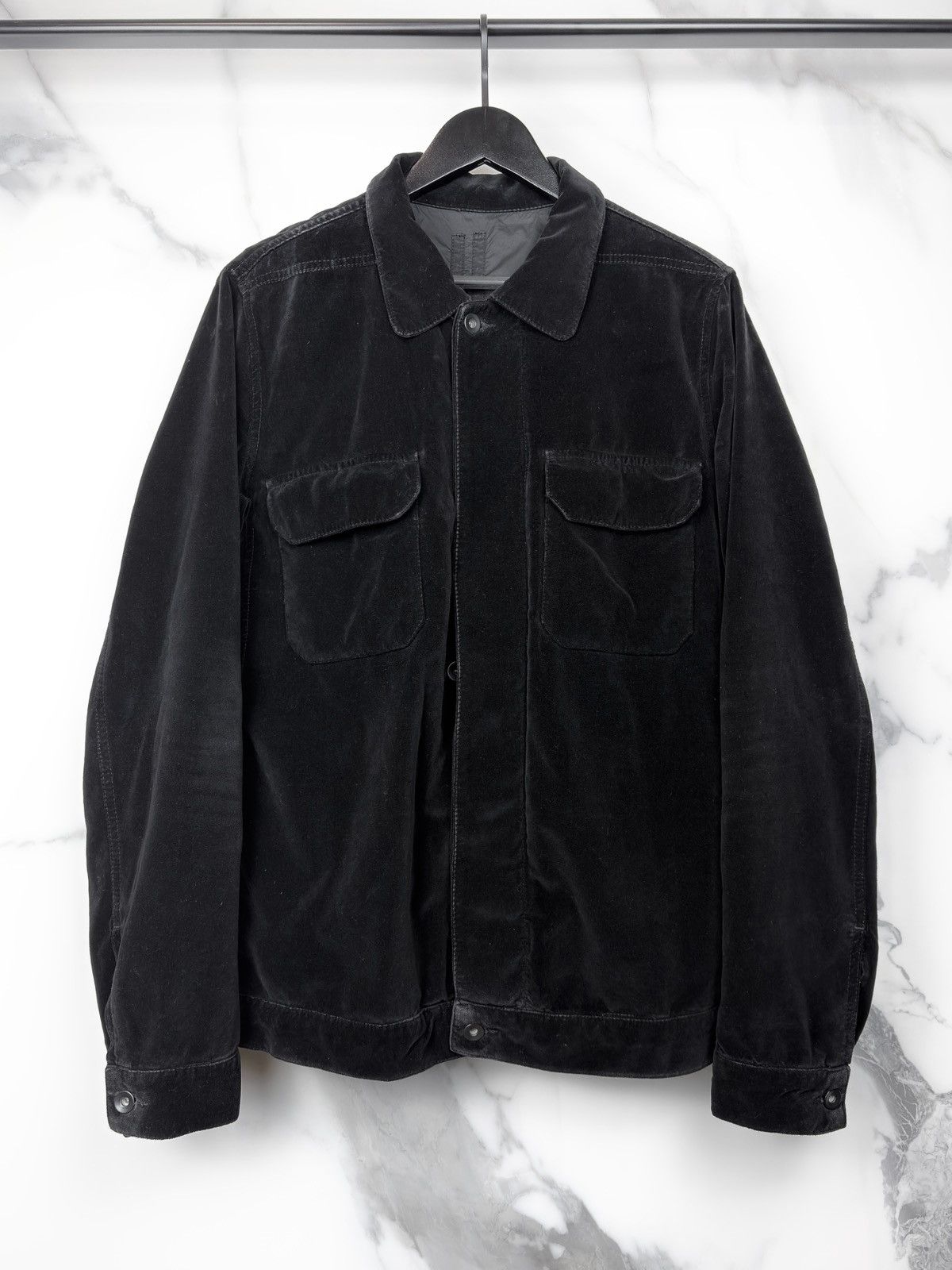 Rick Owens FW08 Rick Owens Stag Velvet Cargo Pocket Denim Jacket Size US M / EU 48-50 / 2 - 1 Thumbnail
