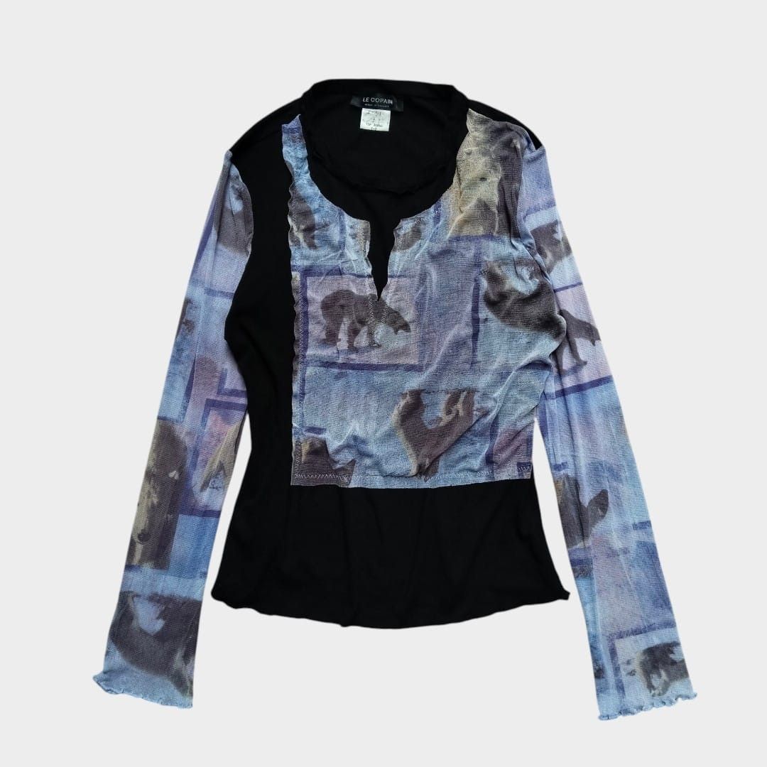Jean Paul Gaultier Le copain france graphic mesh shirt Size S / US 4 / IT 40 - 1 Thumbnail