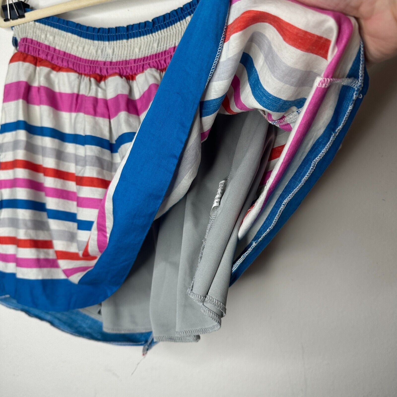 Other Nautical Blue Pink Stripe Button Front Pockets Mini Skirt S Size 27" / US 4 / IT 40 - 7 Thumbnail