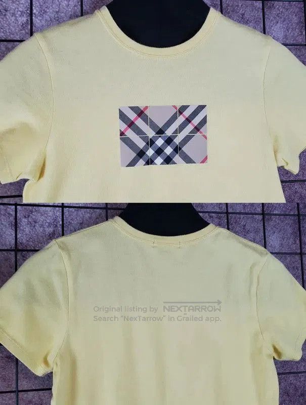 Burberry Burberry Yellow Checkered Short Sleeve T-Shirt. Size S / US 4 / IT 40 - 4 Thumbnail