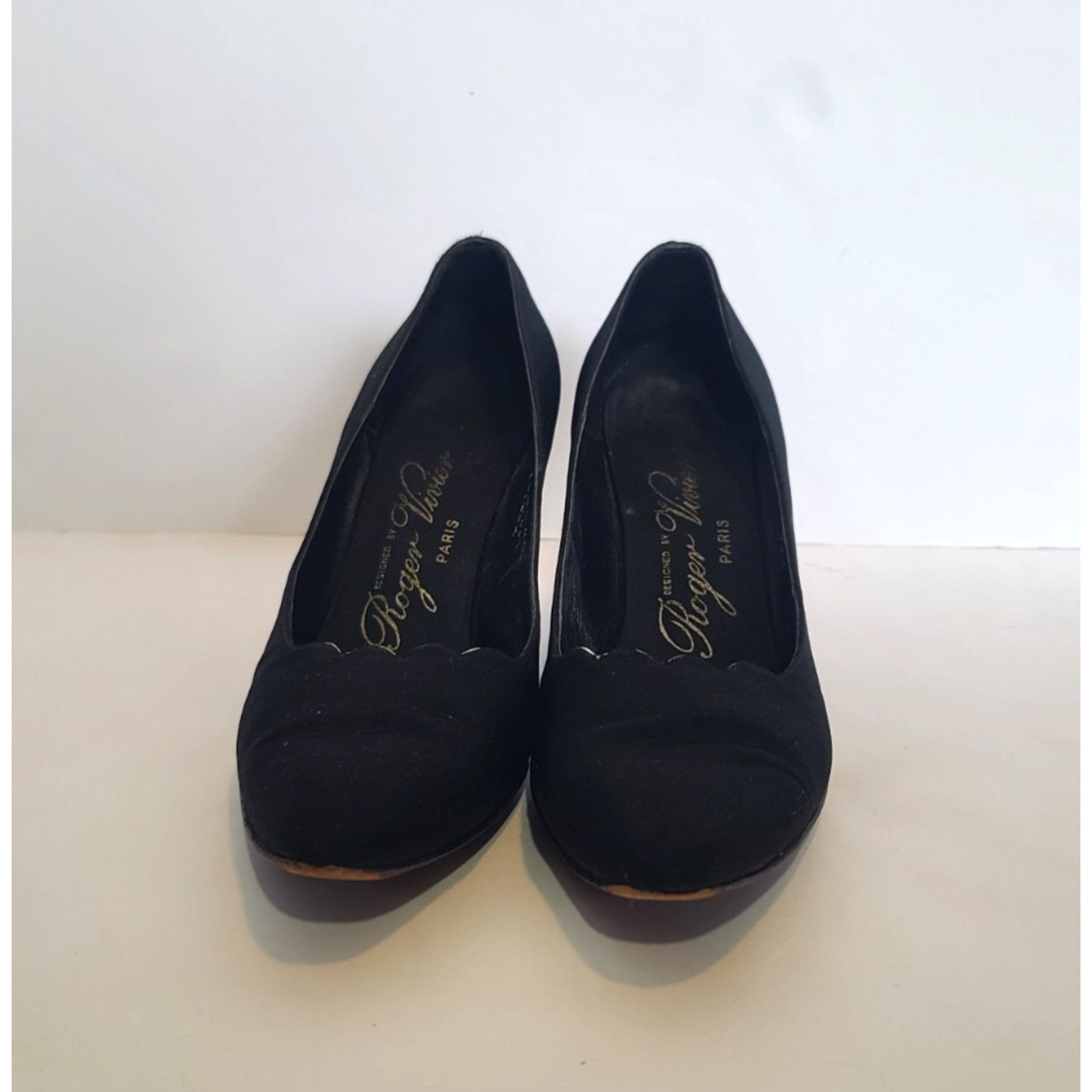 Roger Vivier Vintage Roger Vivier Womens Designer Black Toe Pumps US 6.5 Size US 6.5 / IT 36.5 - 3 Thumbnail
