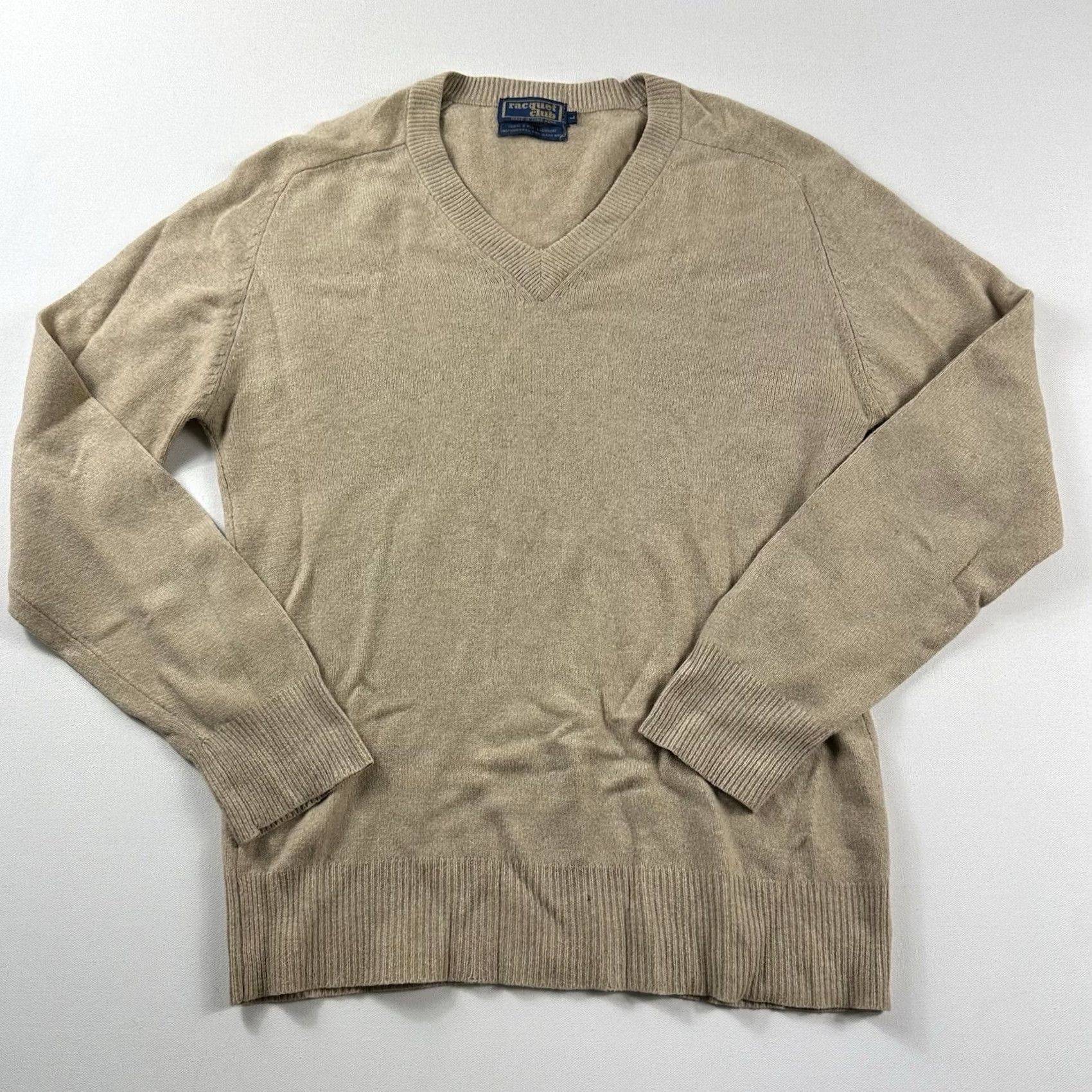 Vintage Vintage Racquet Club Cashmere Sweater Men Large Brown V Neck Size US L / EU 52-54 / 3 - 2 Thumbnail