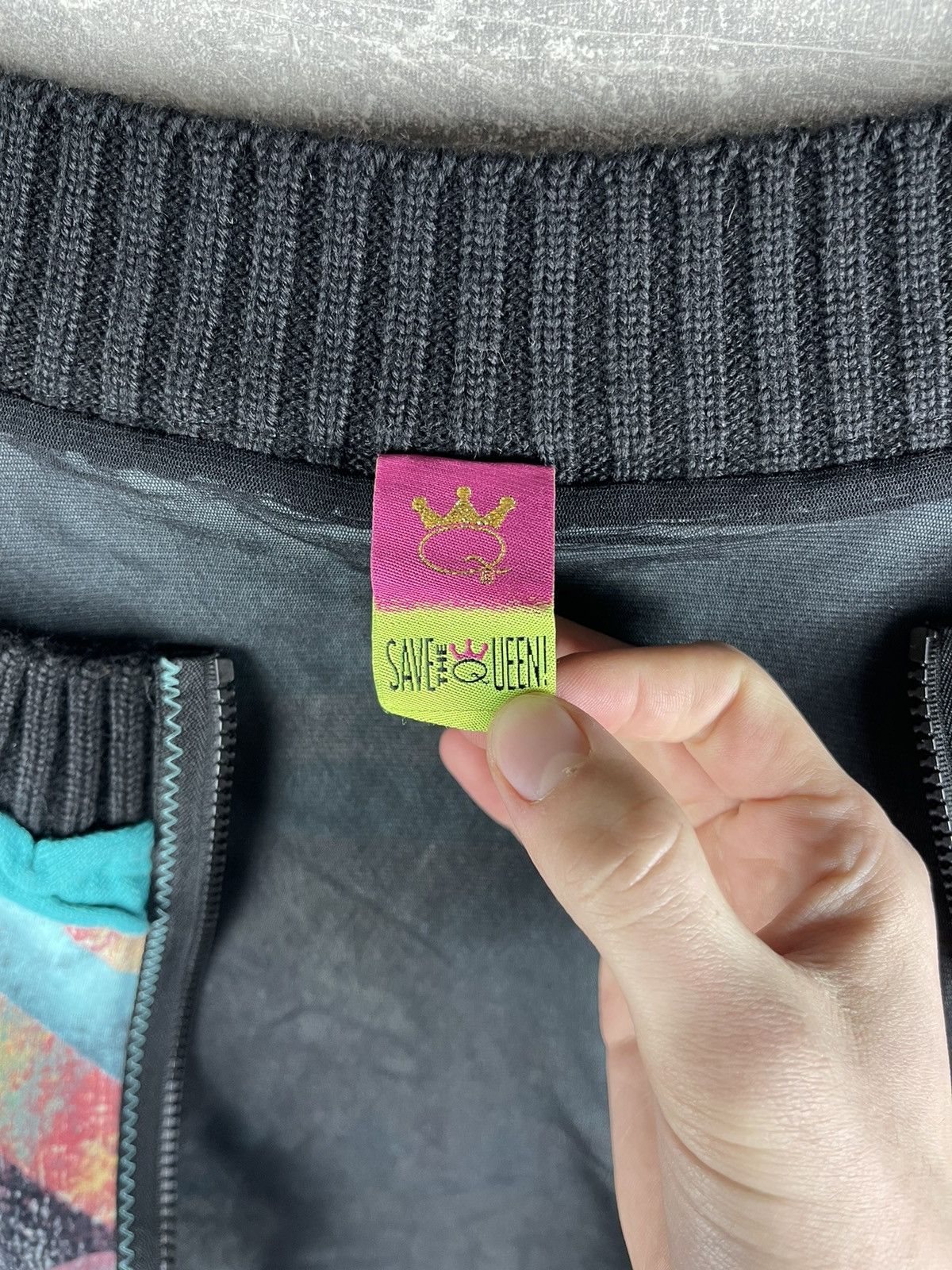 Acne Studios Y2K Save The Queen Multicolor Geometric Knit Zip Jacket Size S / US 4 / IT 40 - 11 Thumbnail