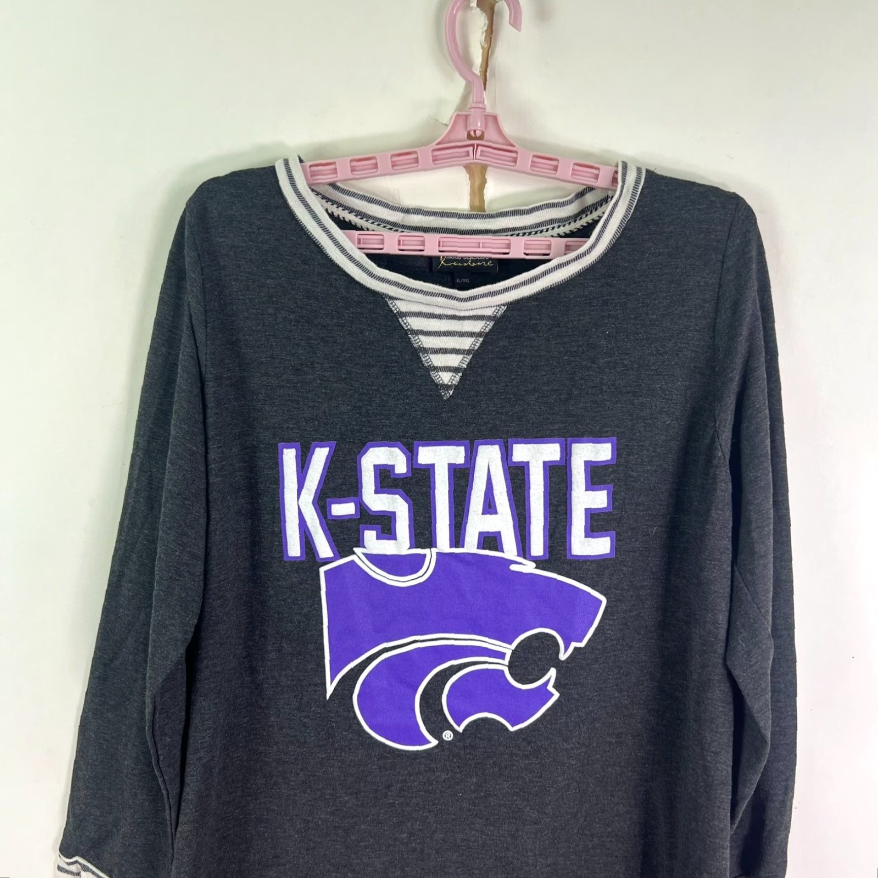 Vintage Vintage Yes Kansas State Wildcats Pullover Tunic Sweatshirt Womens XL Black/Purple Game Day Brand: Game Day Brand? Size XL / US 12-14 / IT 48-50 - 3 Thumbnail